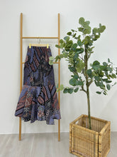 Load image into Gallery viewer, Mermaid Pleated Batik Skirt - Dusty Indigo
