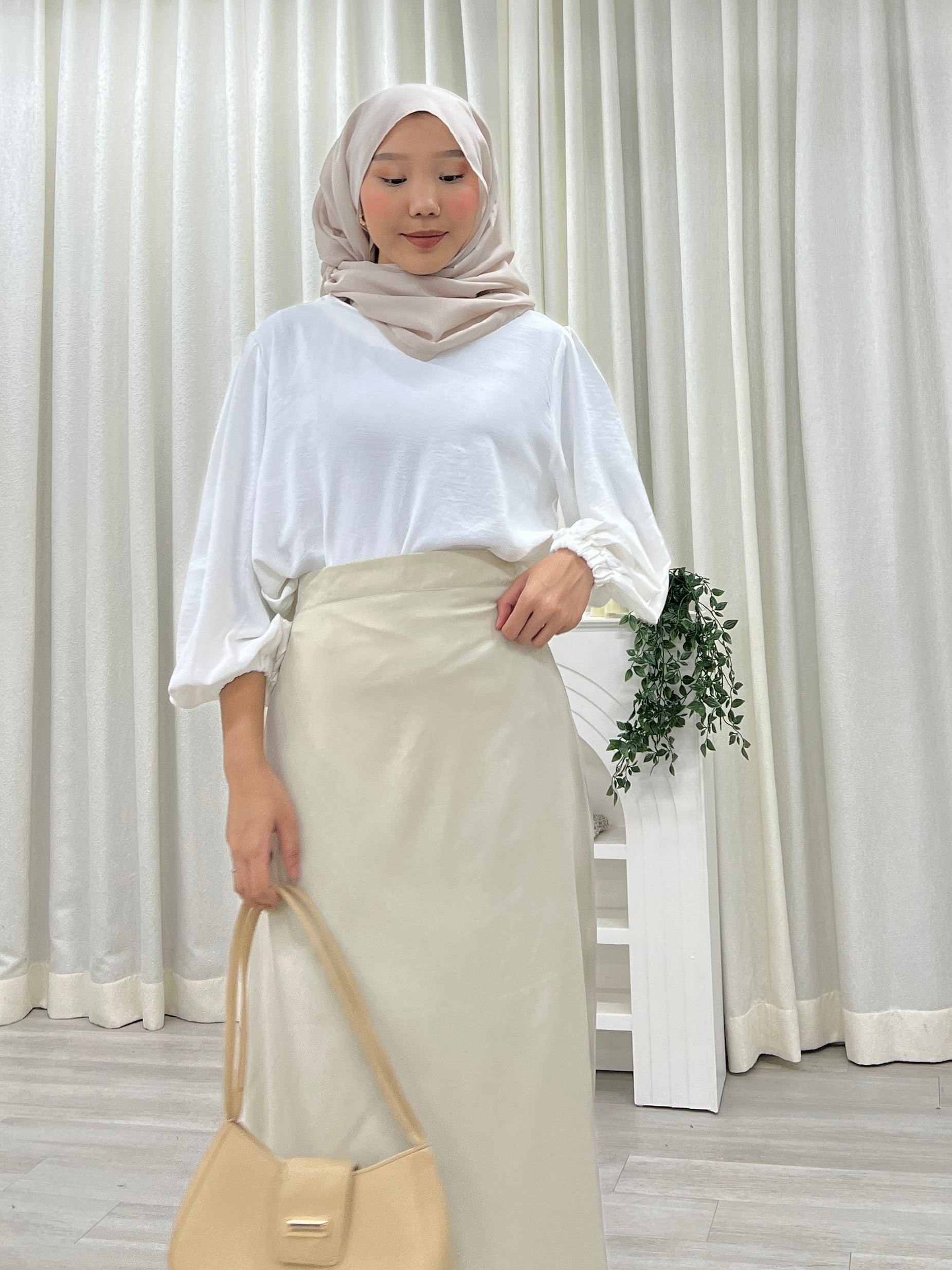 Satin A-line Skirt