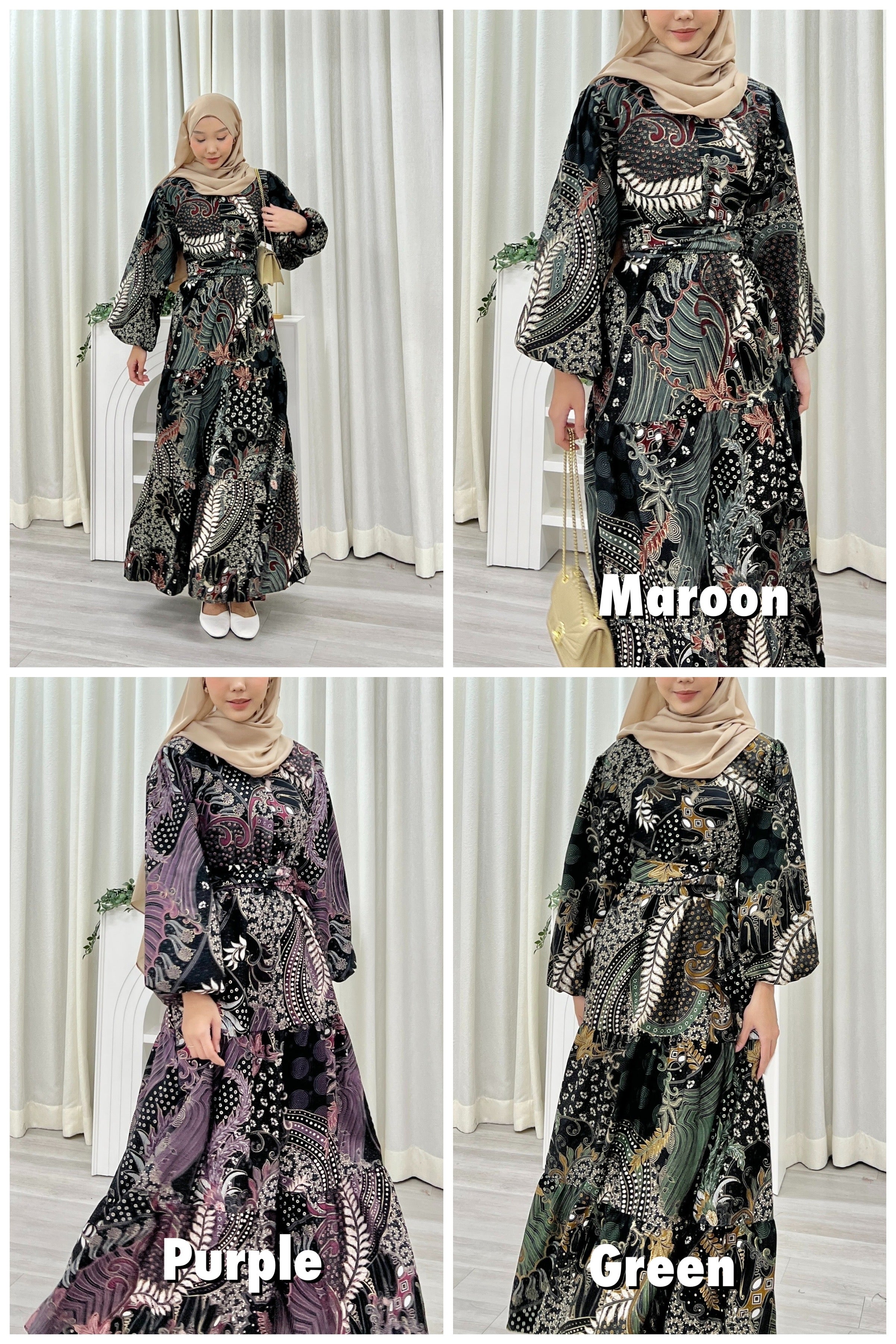 Batik Balloon Sleeve Dress - Murni