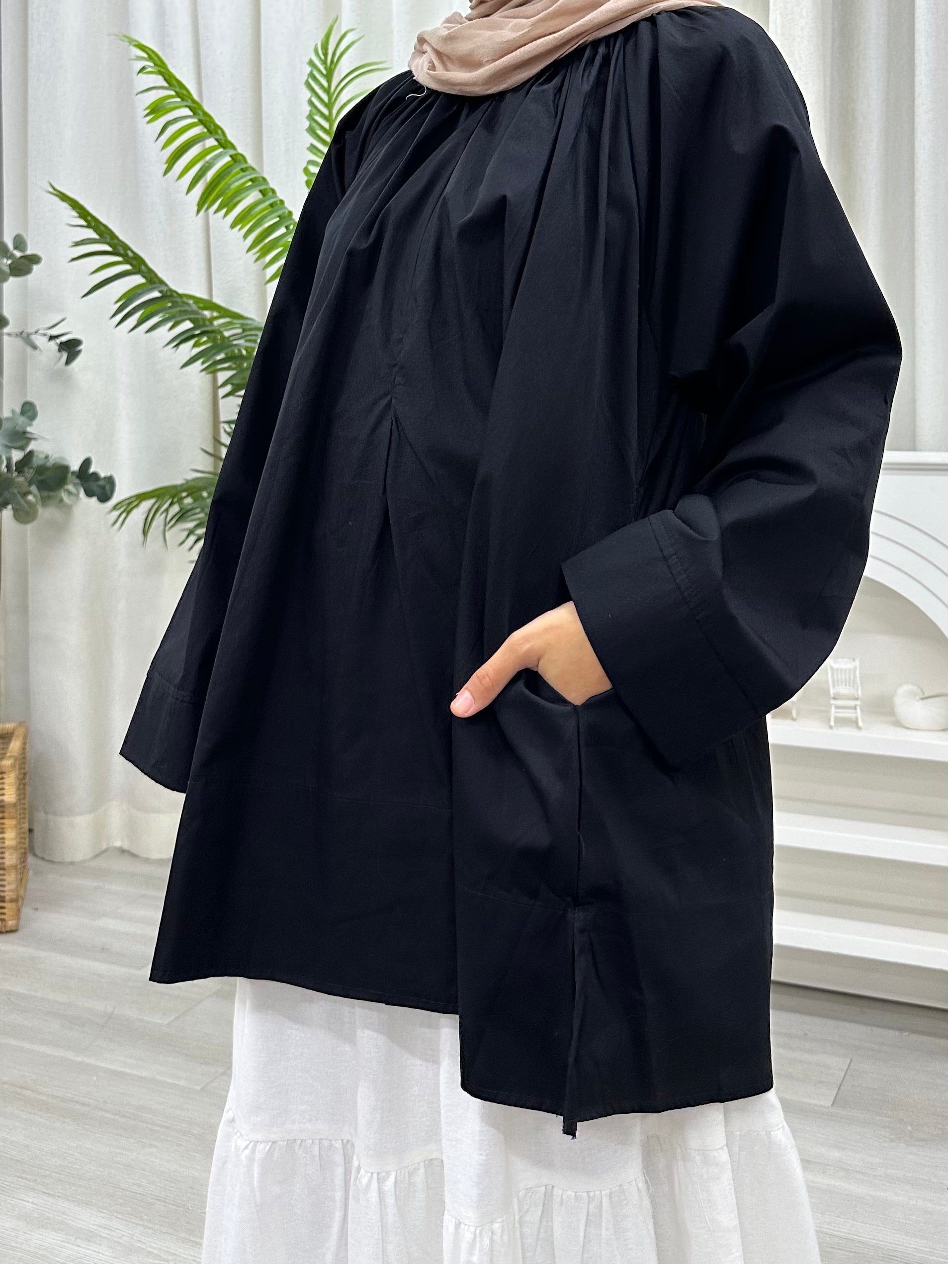 Plain Basic Wide Sleeve Top