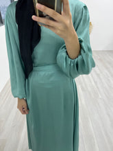 Load image into Gallery viewer, Satin Balloon Sleeve Dress