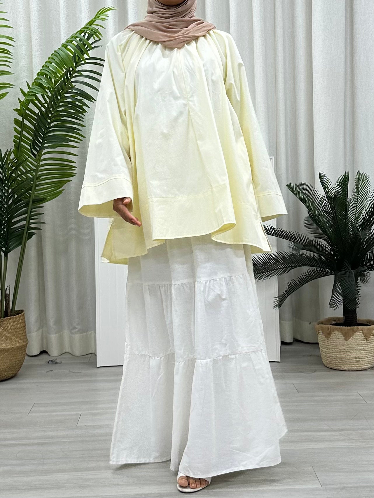 Plain Basic Wide Sleeve Top