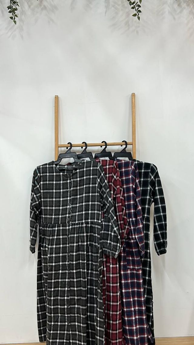 Plaid Button Dress