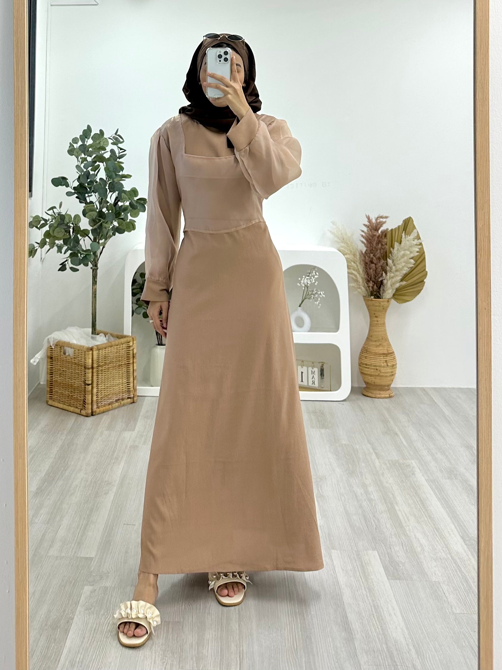 Solid Balloon Maxi Dress