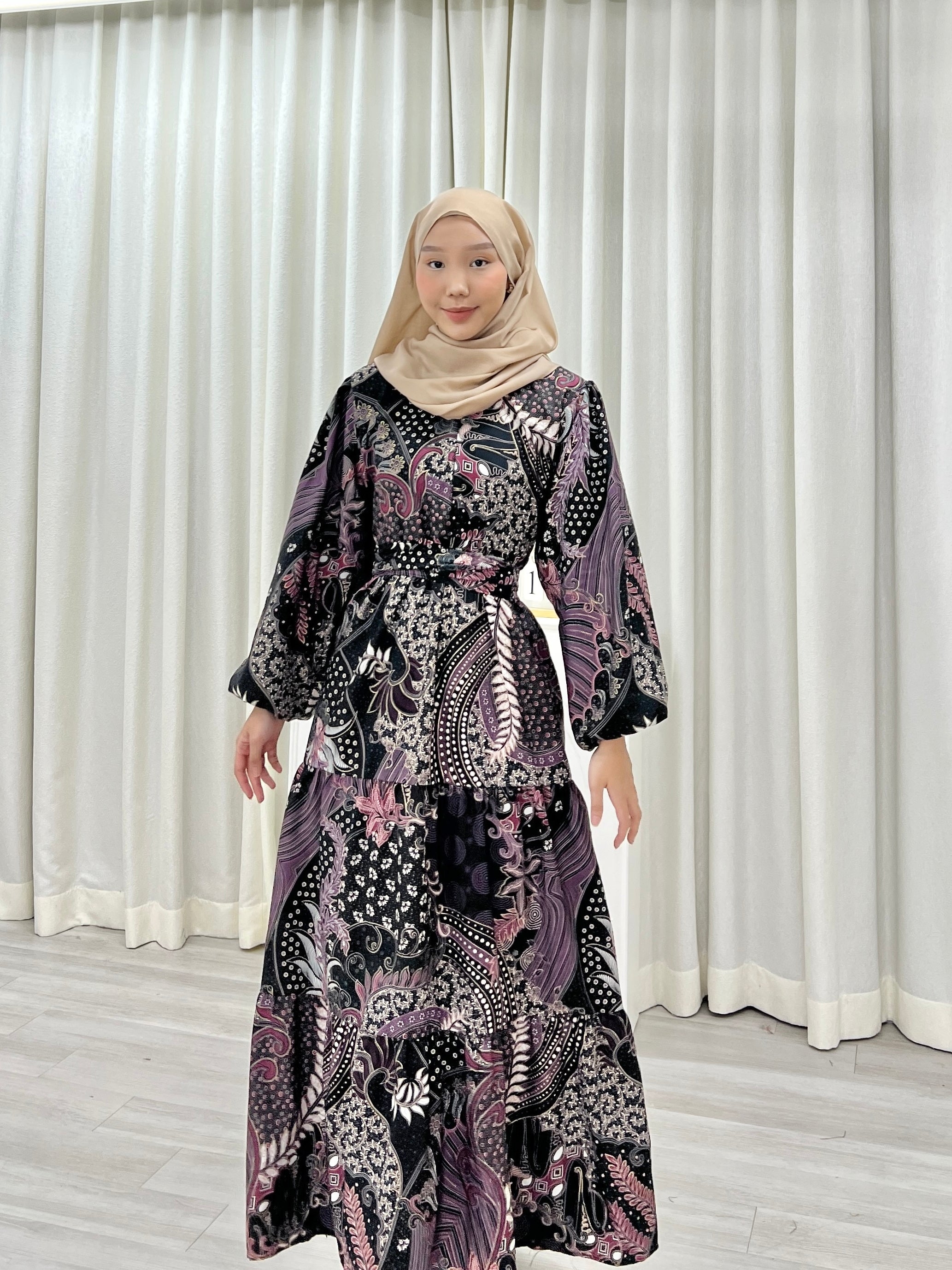 Batik Balloon Sleeve Dress - Murni