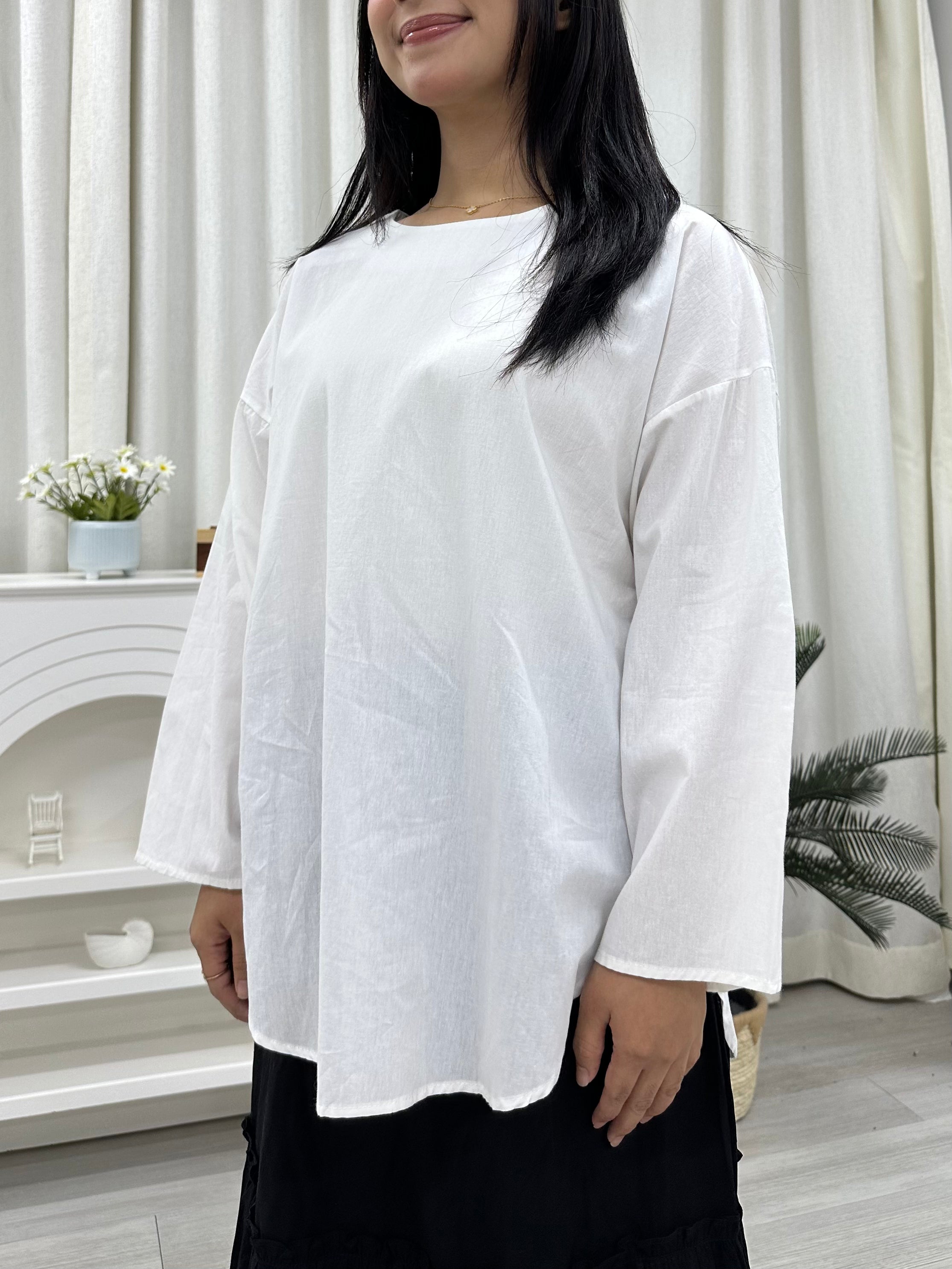 Sofia Cotton Basic High Low Top