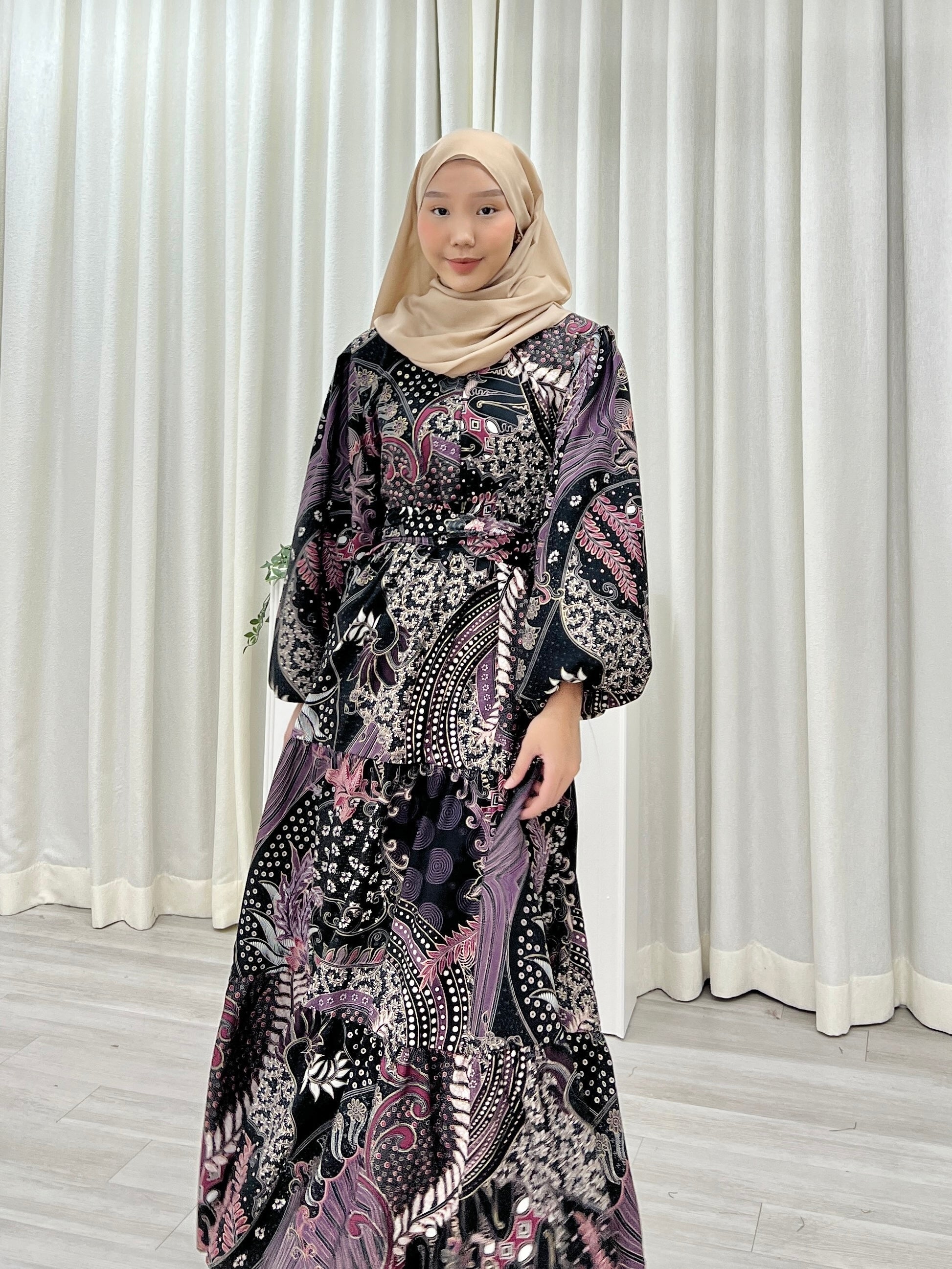 Batik Balloon Sleeve Dress - Murni