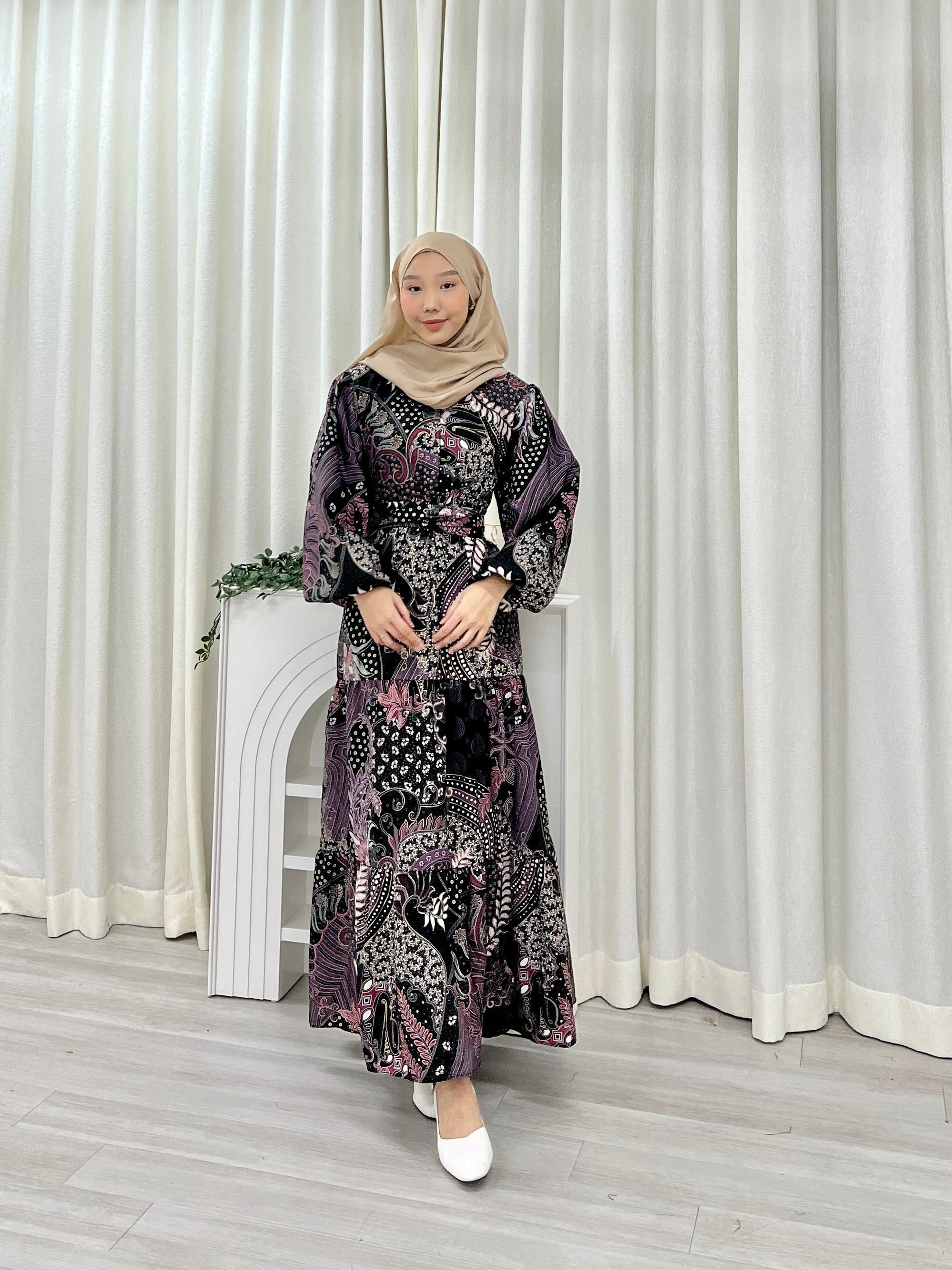 Batik Balloon Sleeve Dress - Murni