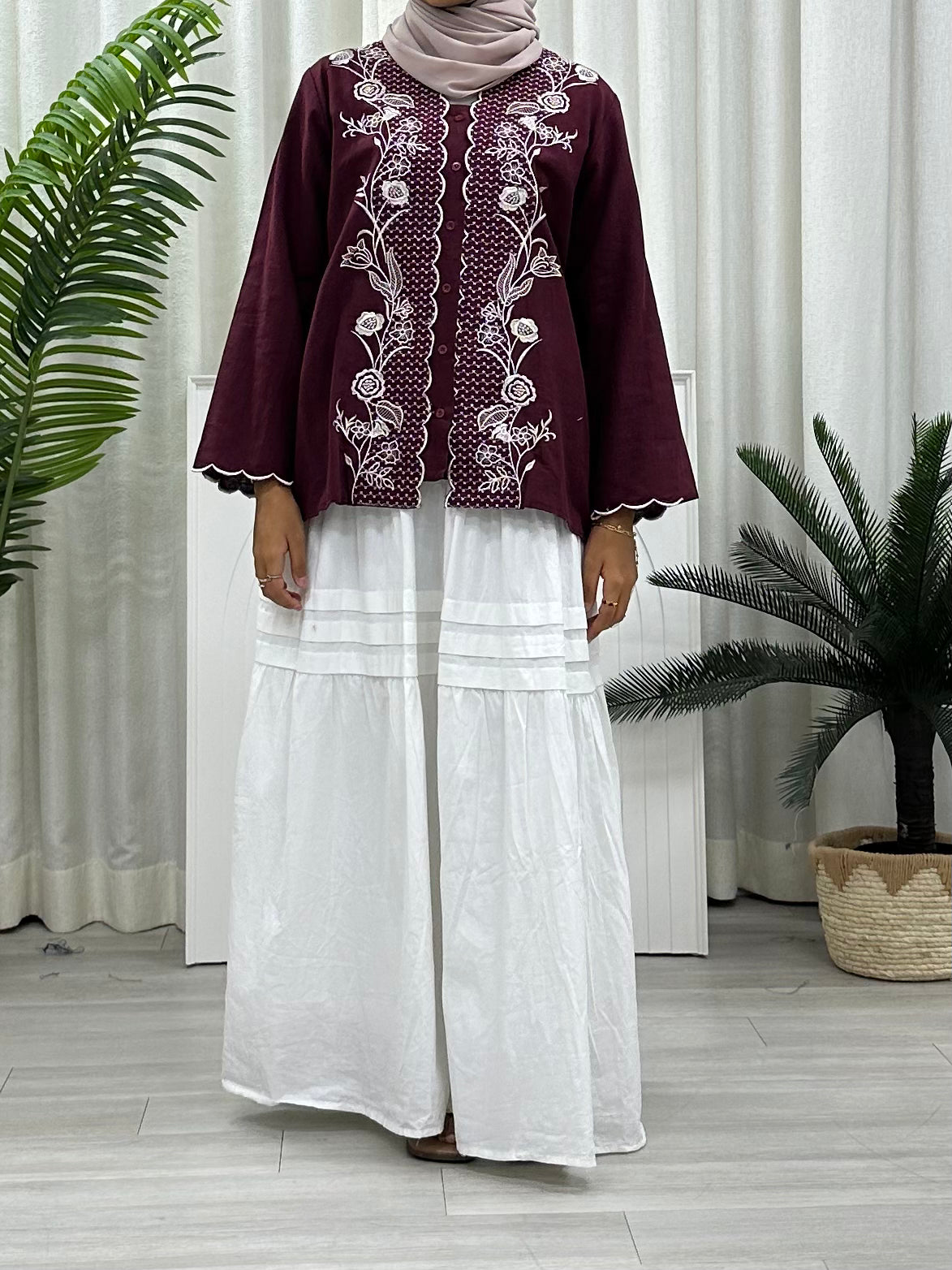 Floral Sulam Drift Top - Button