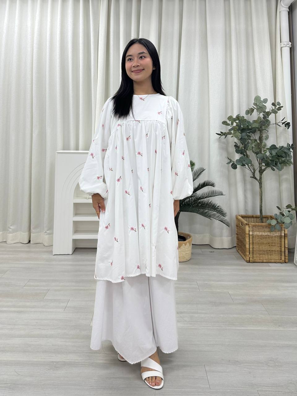 Embo Babydoll Tunic - Pink Pockets