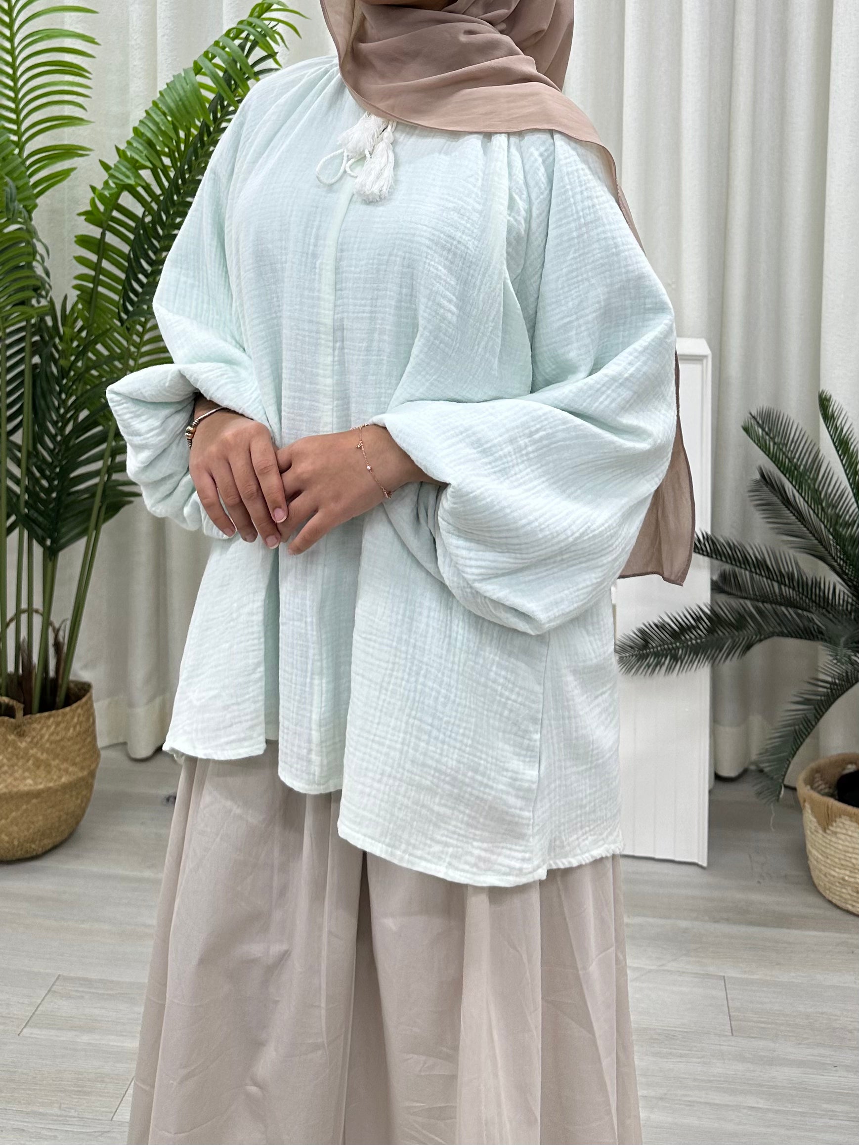 Tassel Cotton Foam Blouse