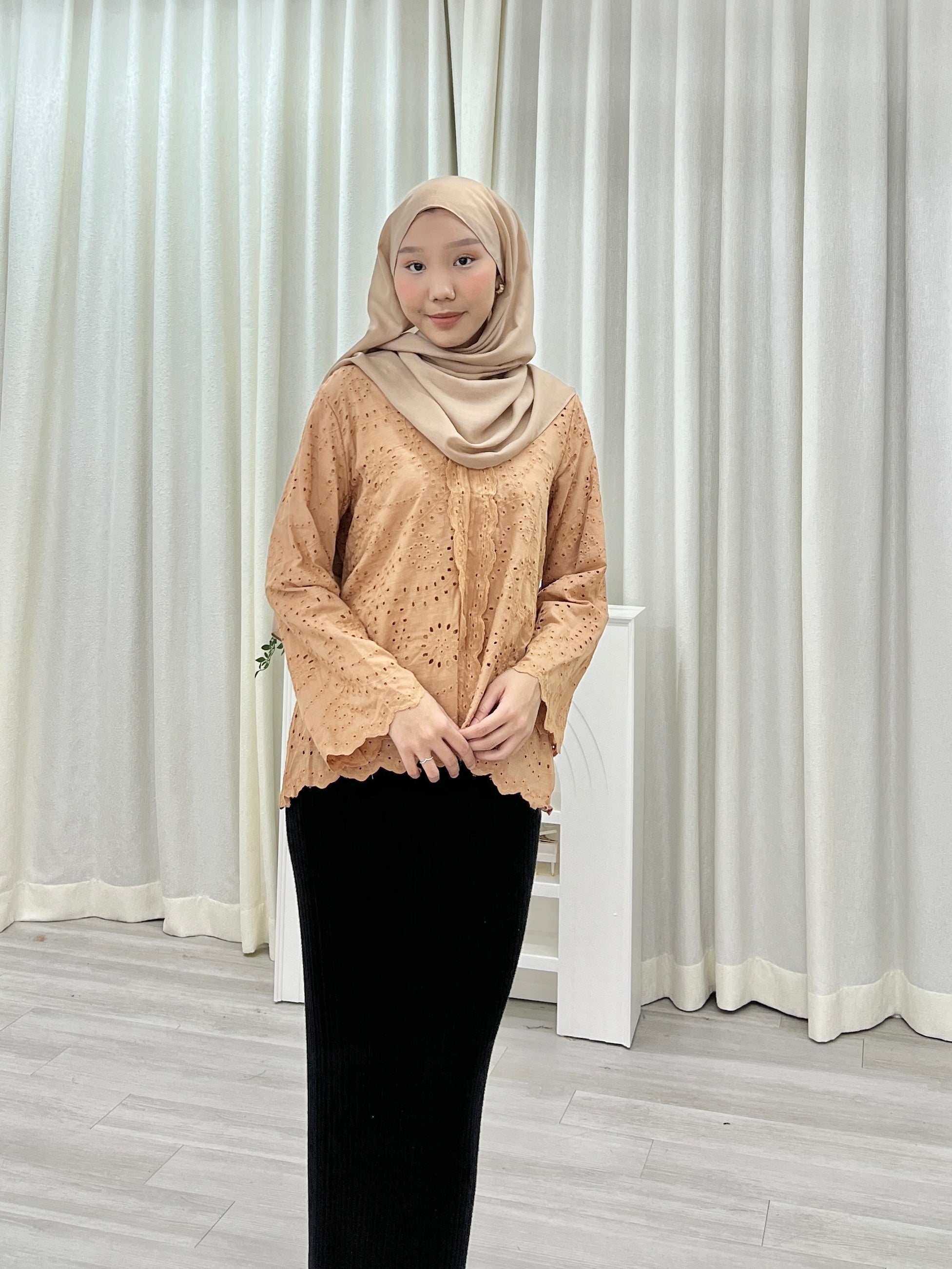 Zara Kebaya Eyelet Top