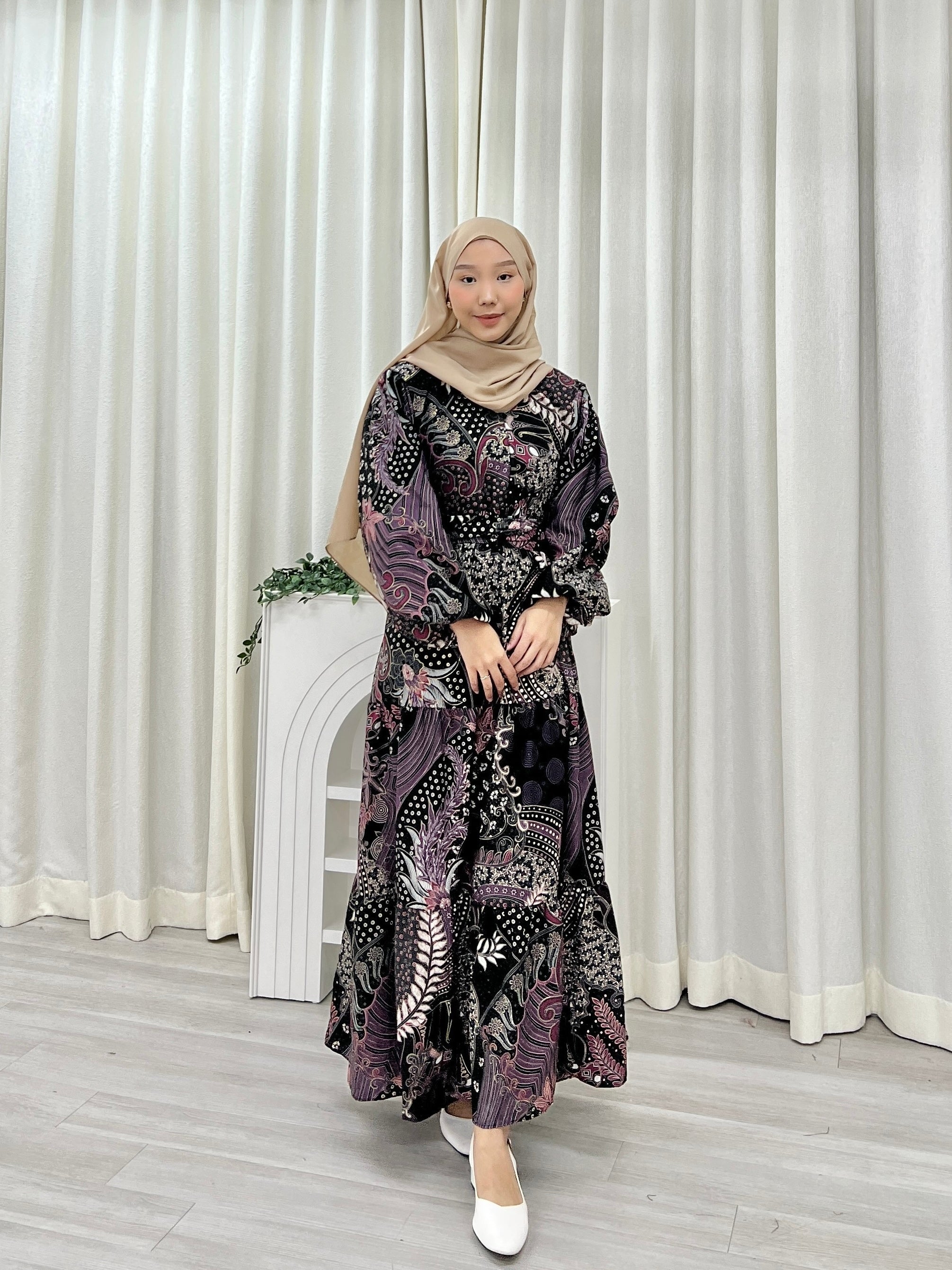 Batik Balloon Sleeve Dress - Murni