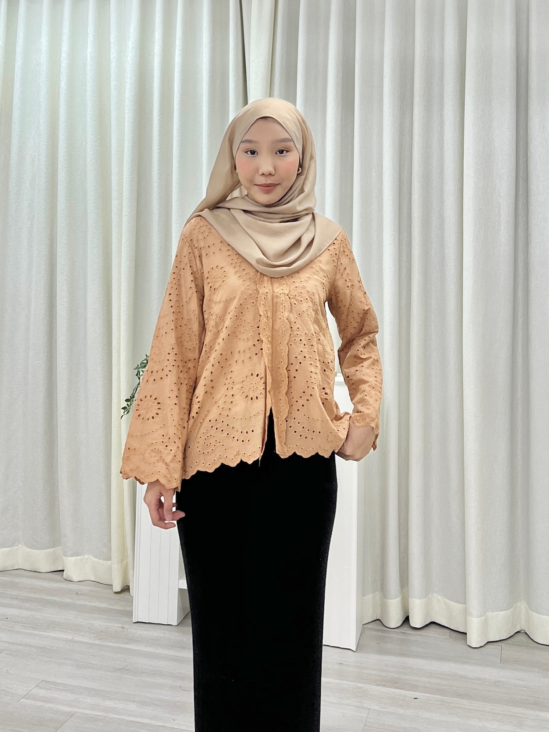 Zara Kebaya Eyelet Top