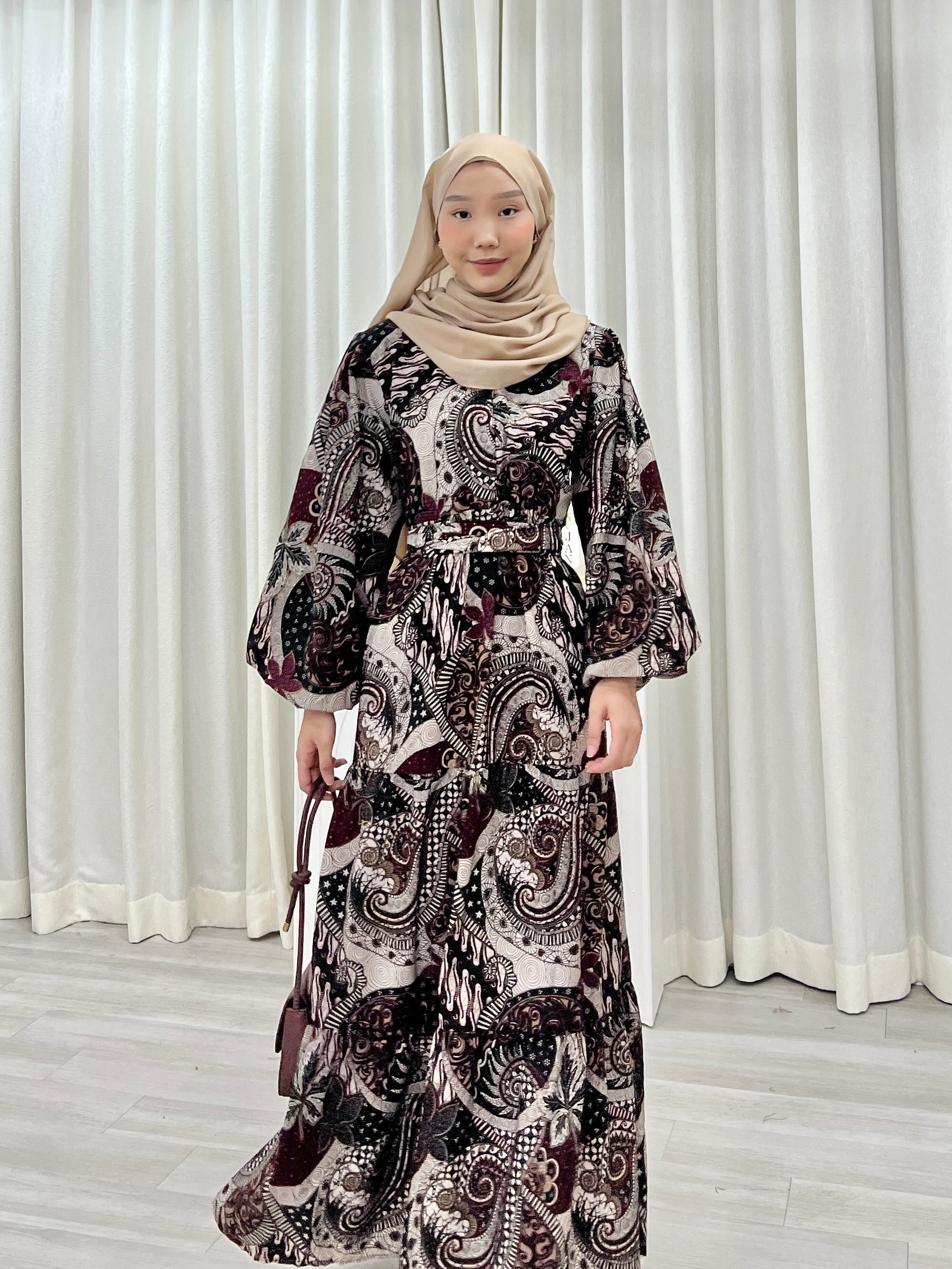 Batik Balloon Sleeve Dress - Jihan