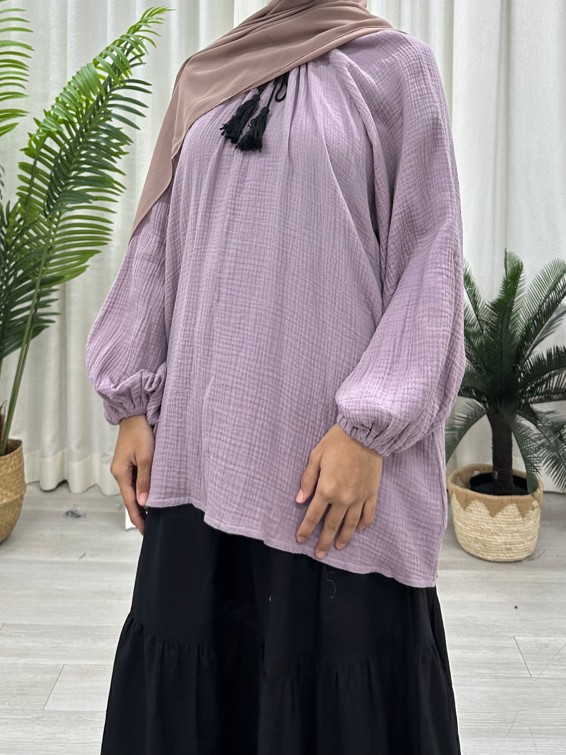 Tassel Cotton Foam Blouse