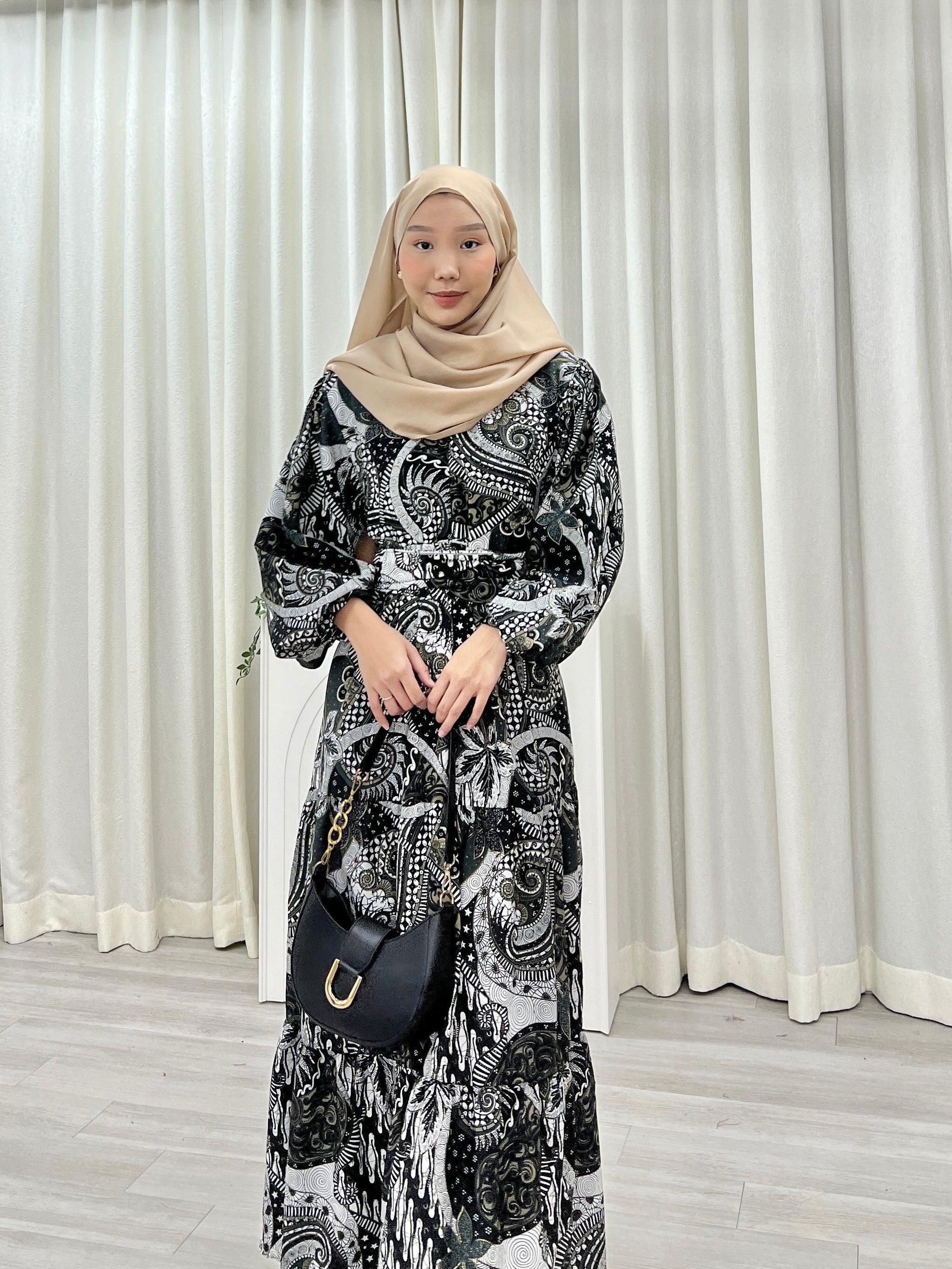 Batik Balloon Sleeve Dress - Jihan