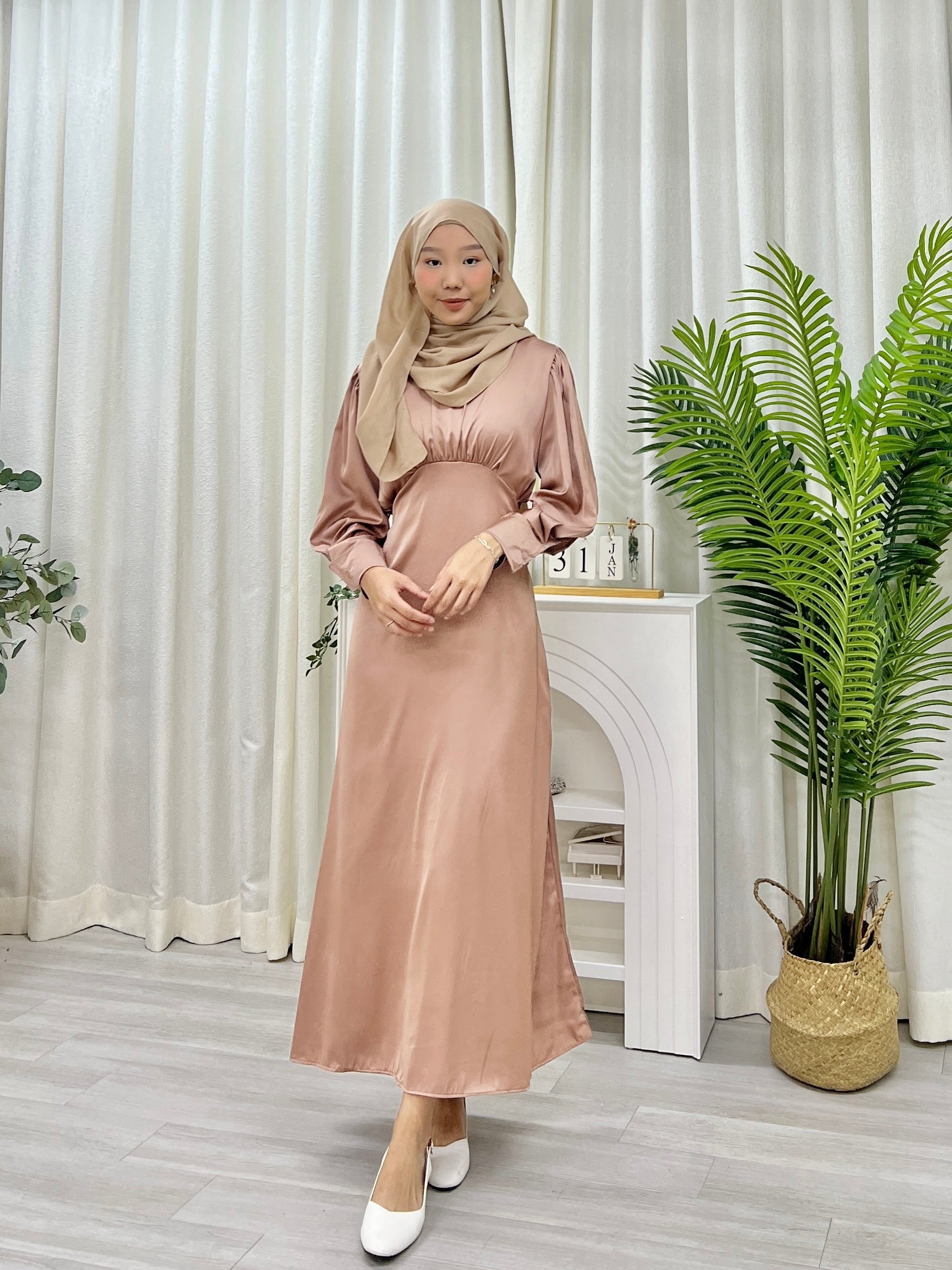 Satin Elegant A line Dress SEAD