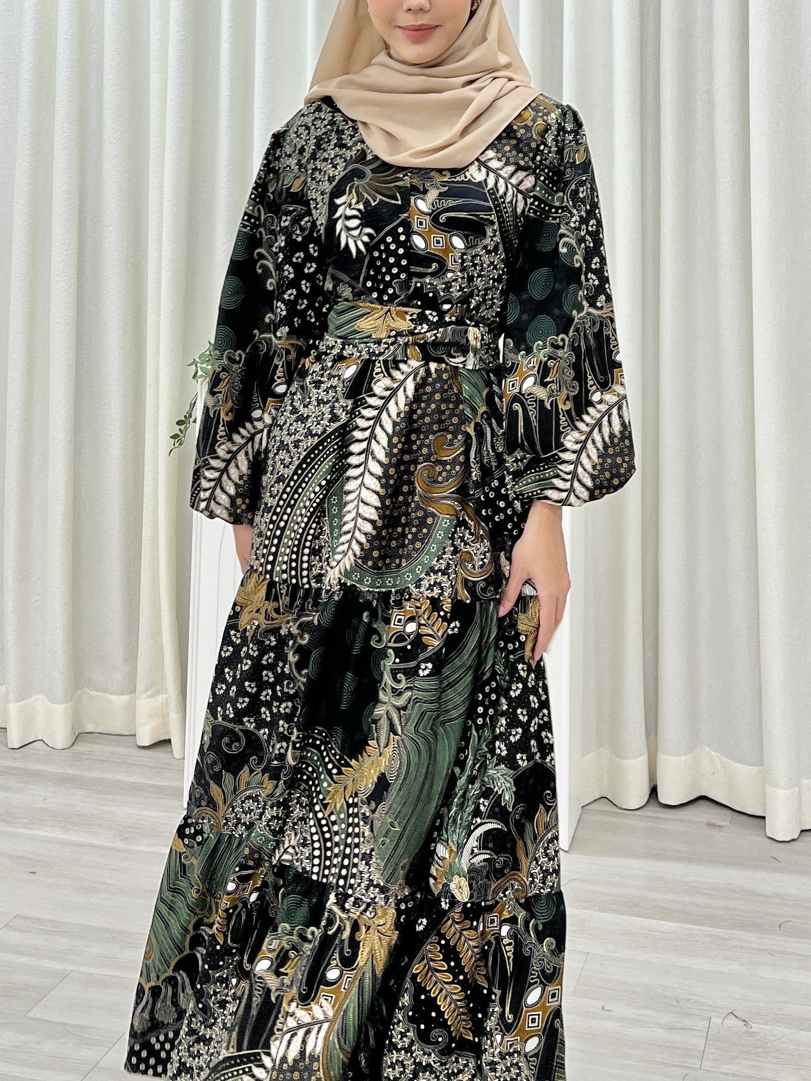 Batik Balloon Sleeve Dress - Murni