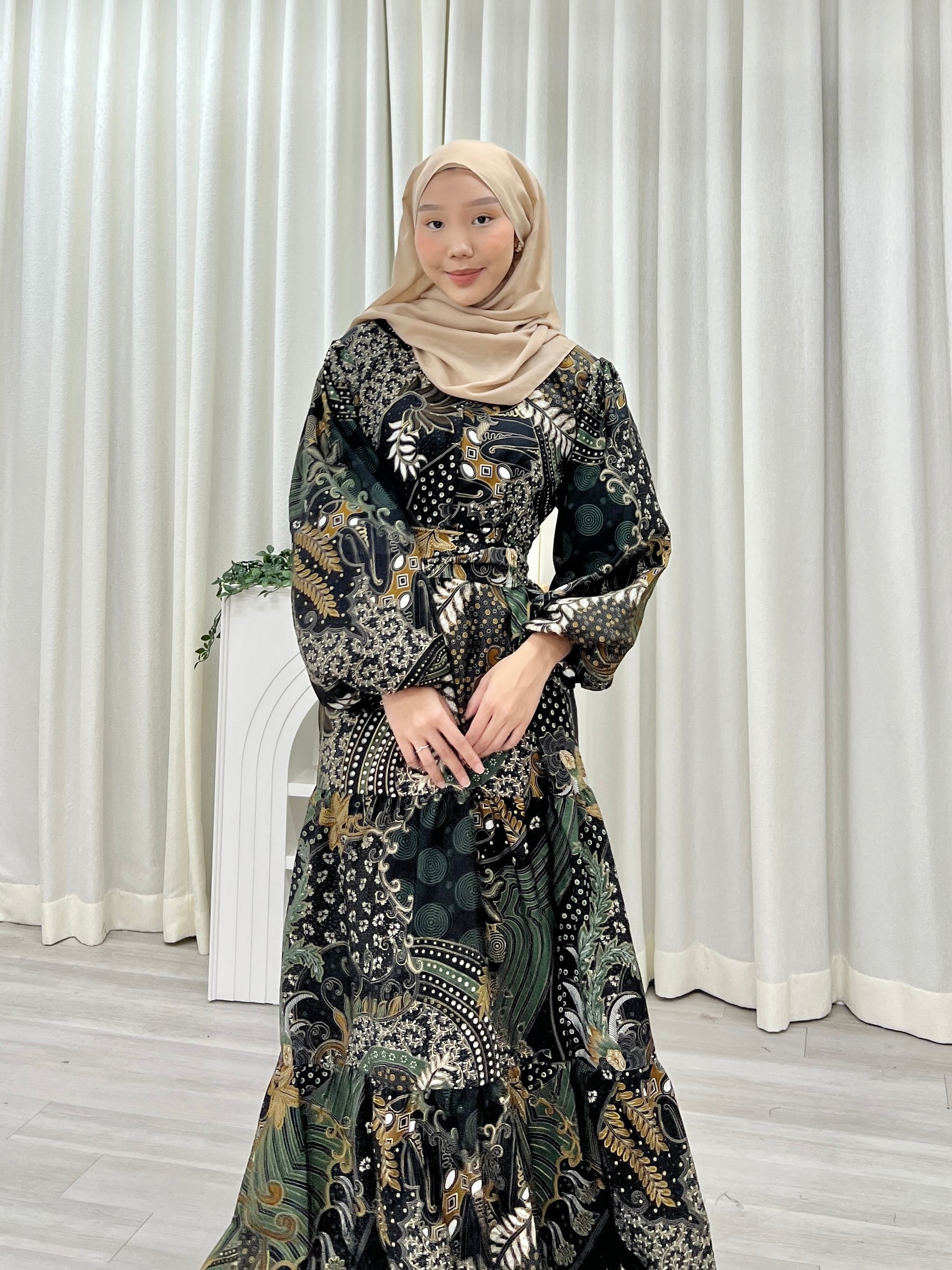 Batik Balloon Sleeve Dress - Murni