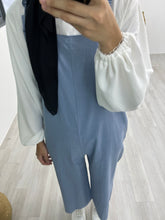 Load image into Gallery viewer, Ruffle Linen Pinafore Jumpsuit
