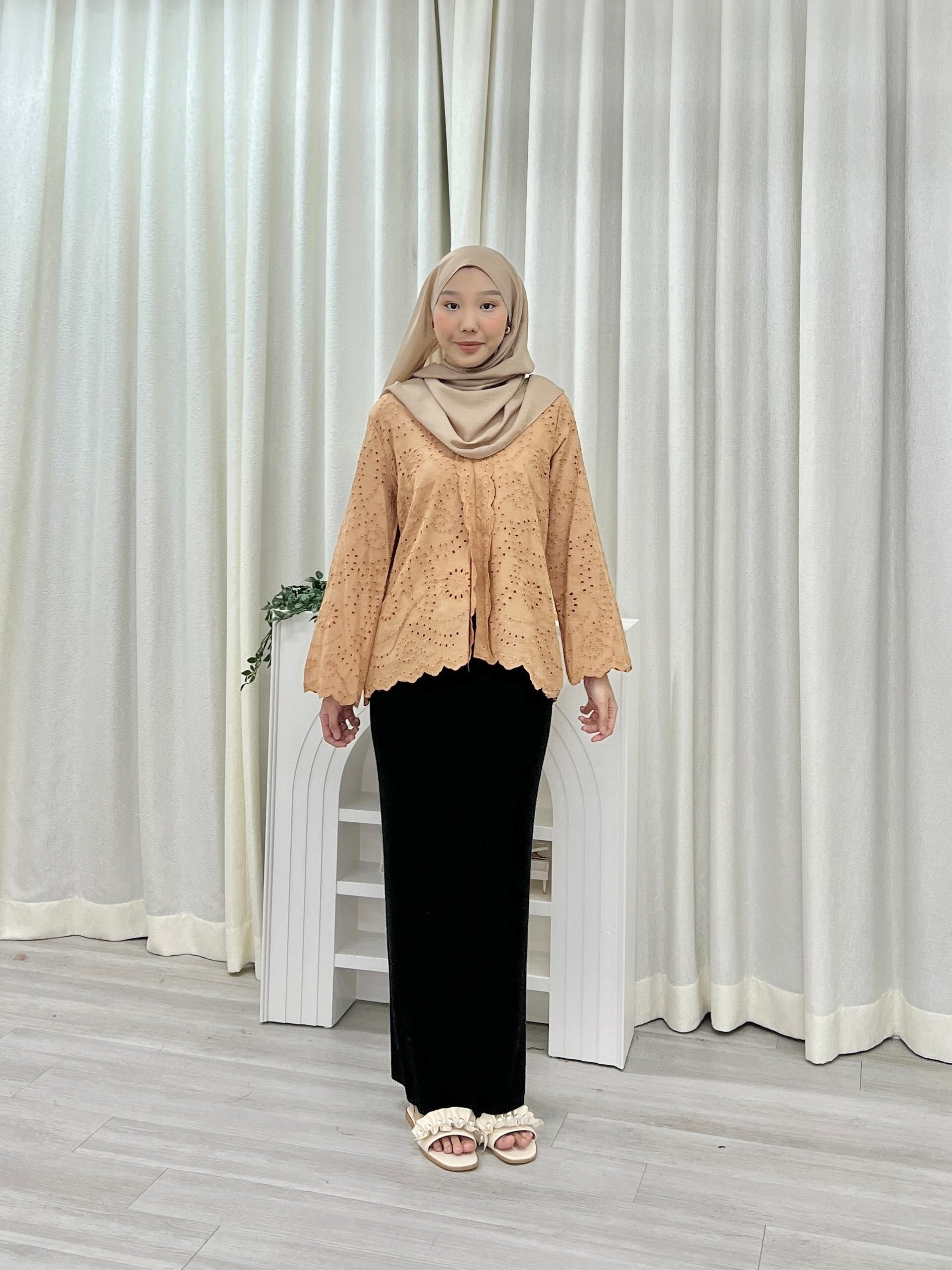 Zara Kebaya Eyelet Top