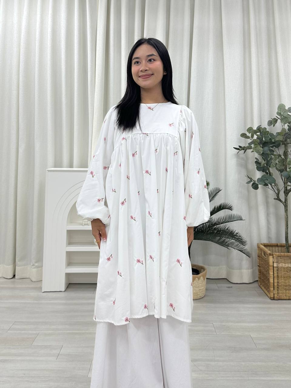 Embo Babydoll Tunic - Pink Pockets