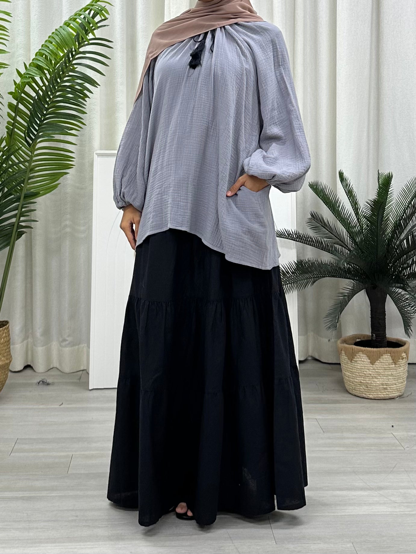 Tassel Cotton Foam Blouse