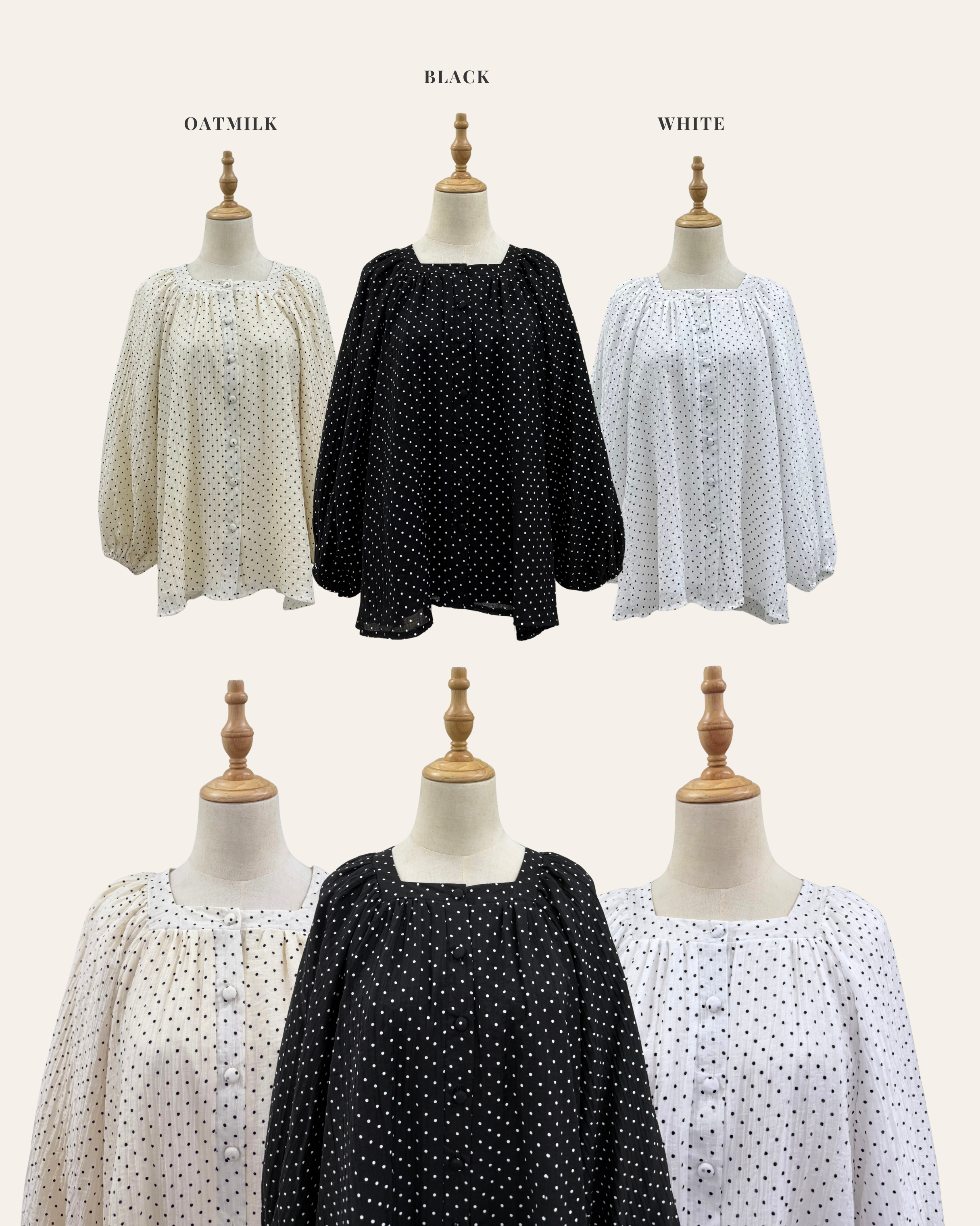 Thea Buttondown Top - Polkadot