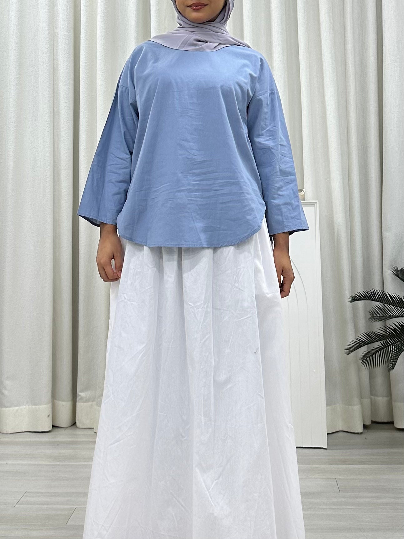 Sofia Cotton Basic High Low Top