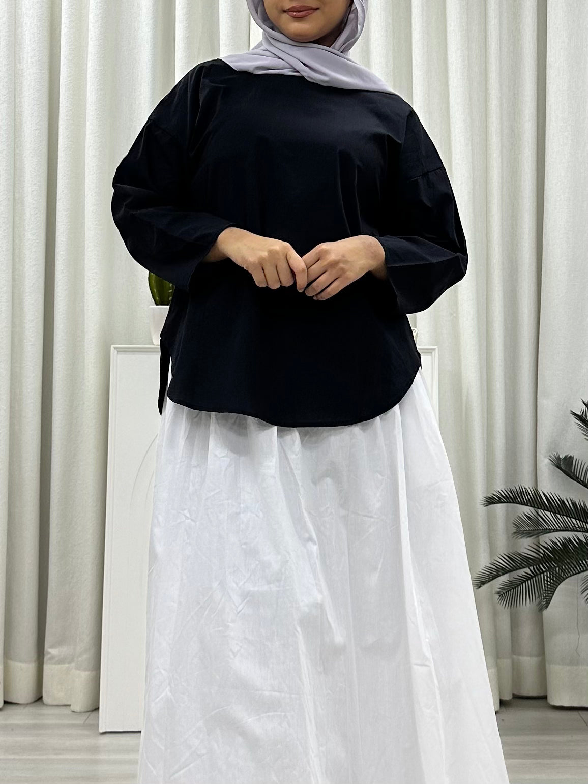 Sofia Cotton Basic High Low Top