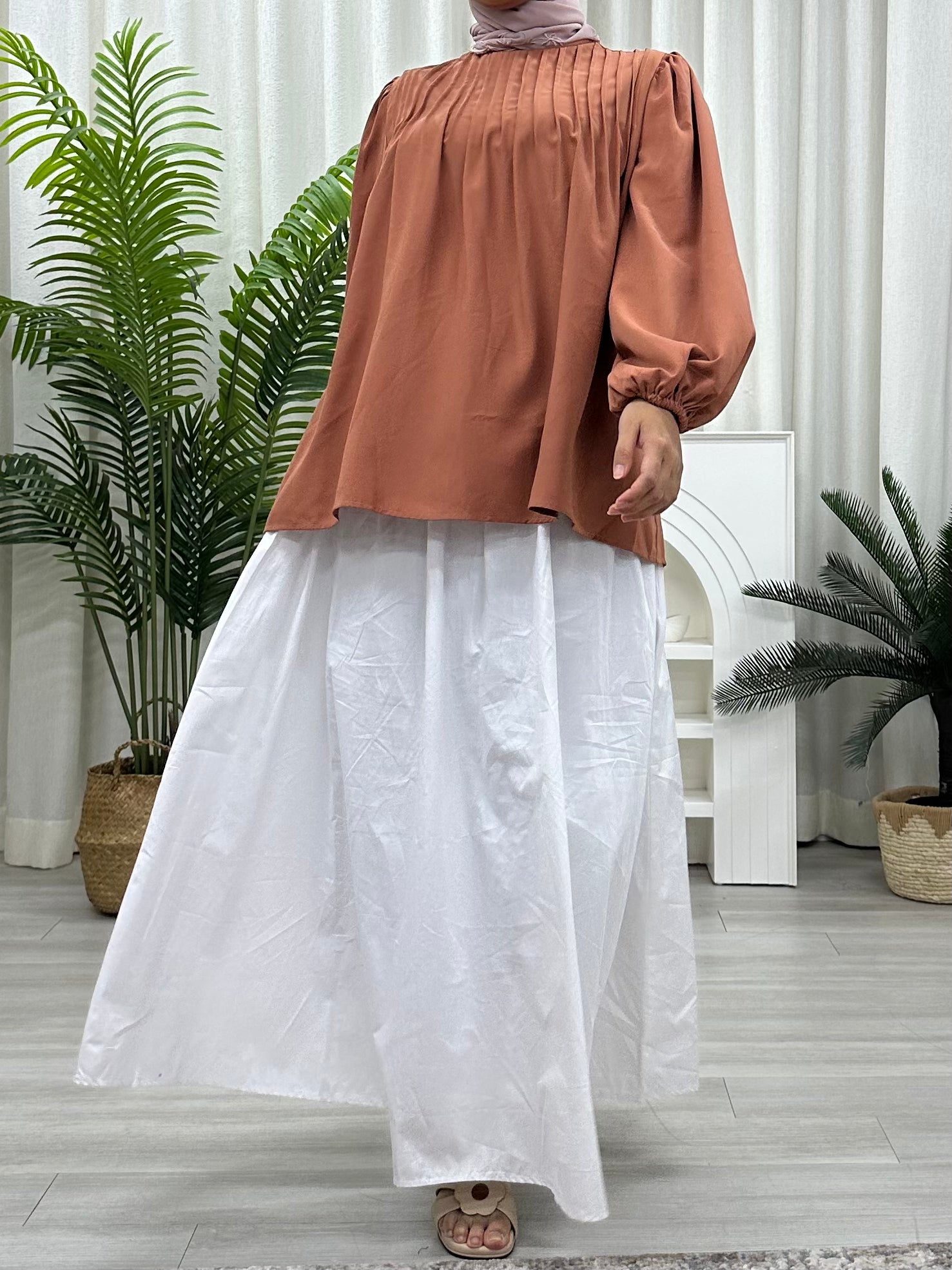 Rina Pleats Polyester Top Soft