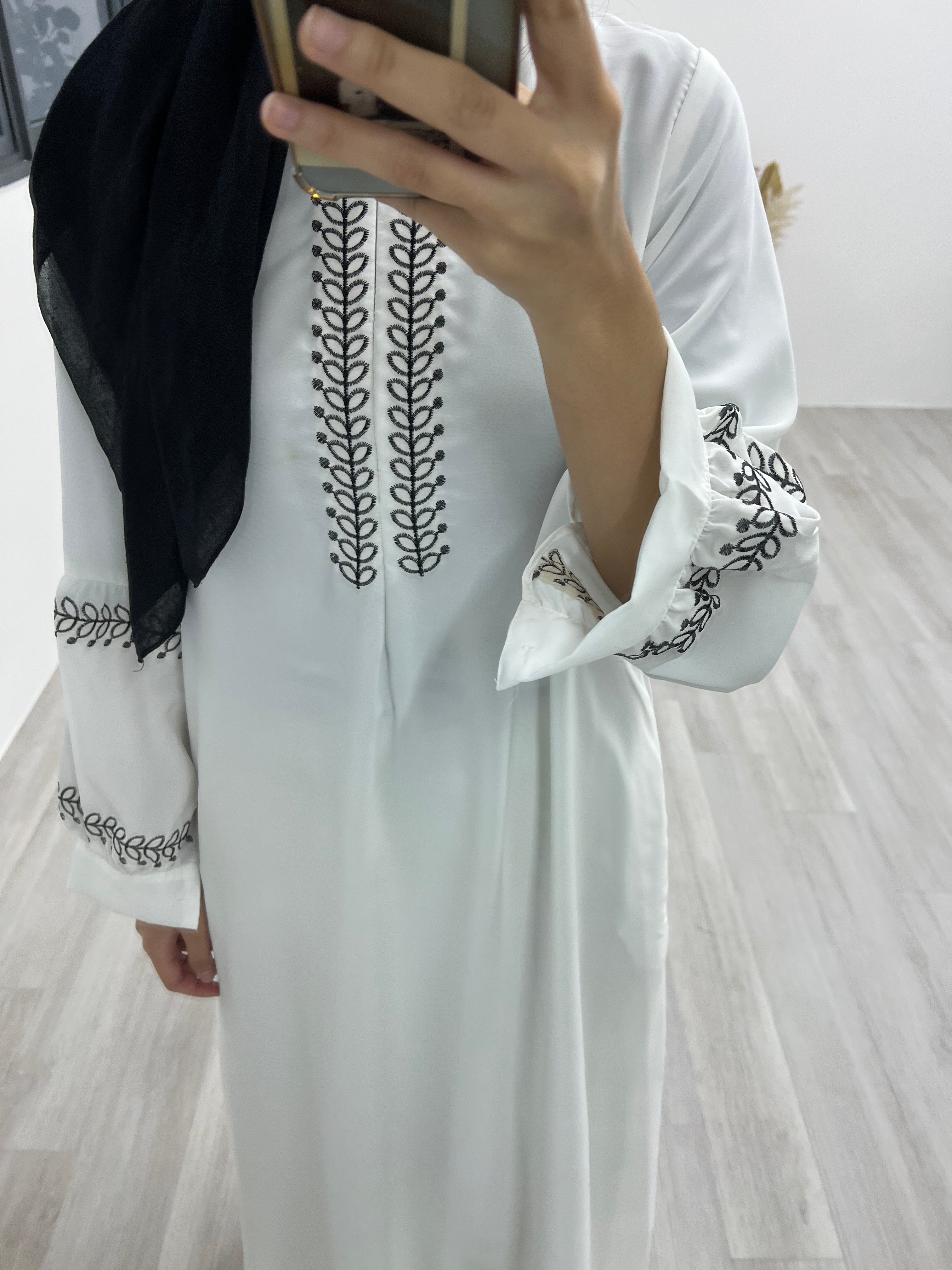 Leaf Embroidered Dress