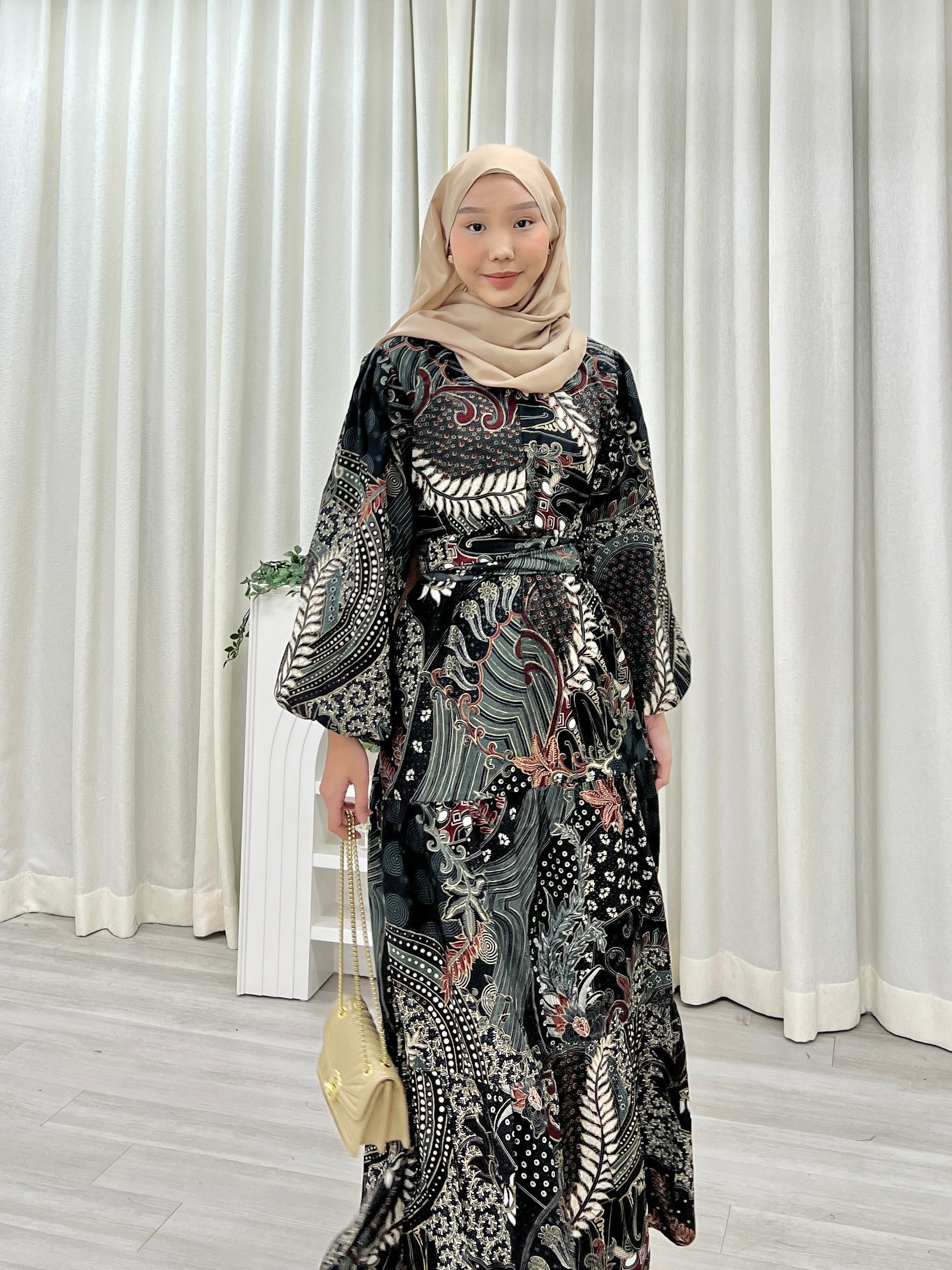 Batik Balloon Sleeve Dress - Murni