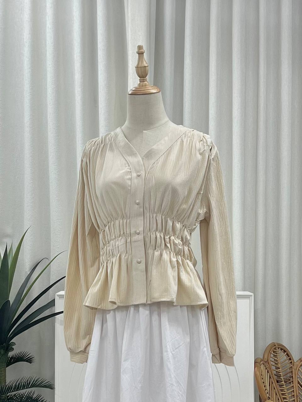 Korean Peplum Blouse Soft material