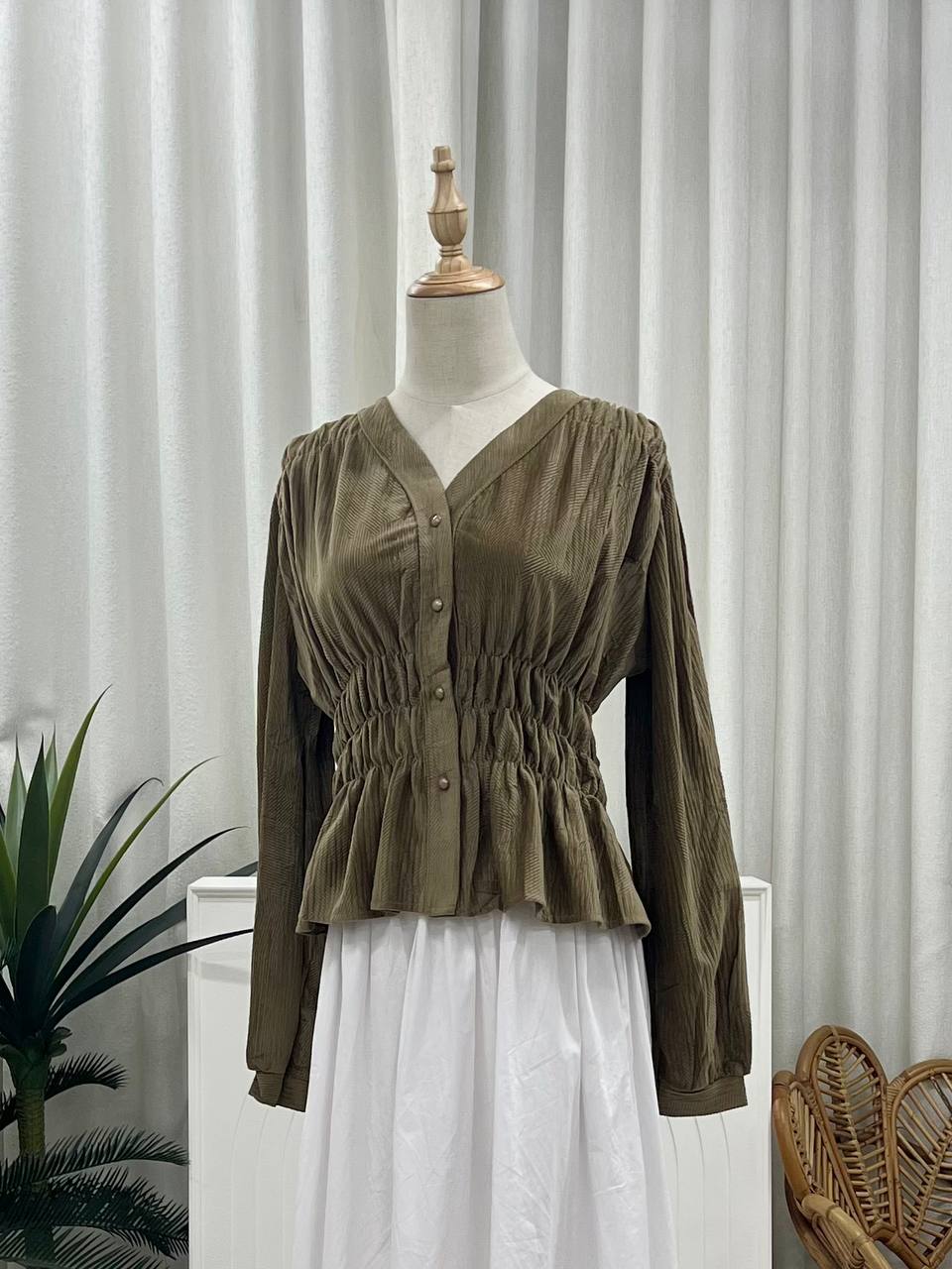 Korean Peplum Blouse Soft material