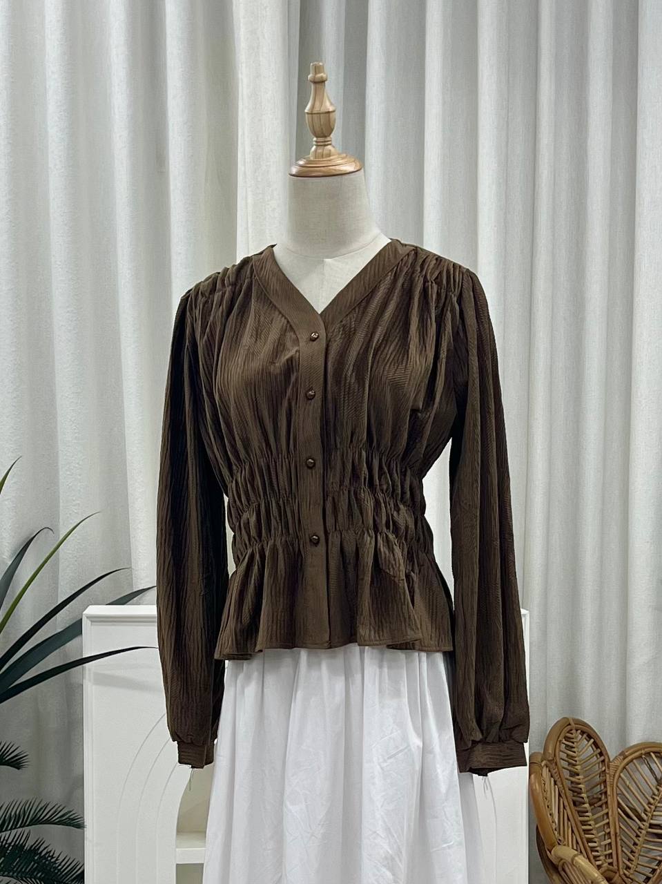 Korean Peplum Blouse Soft material