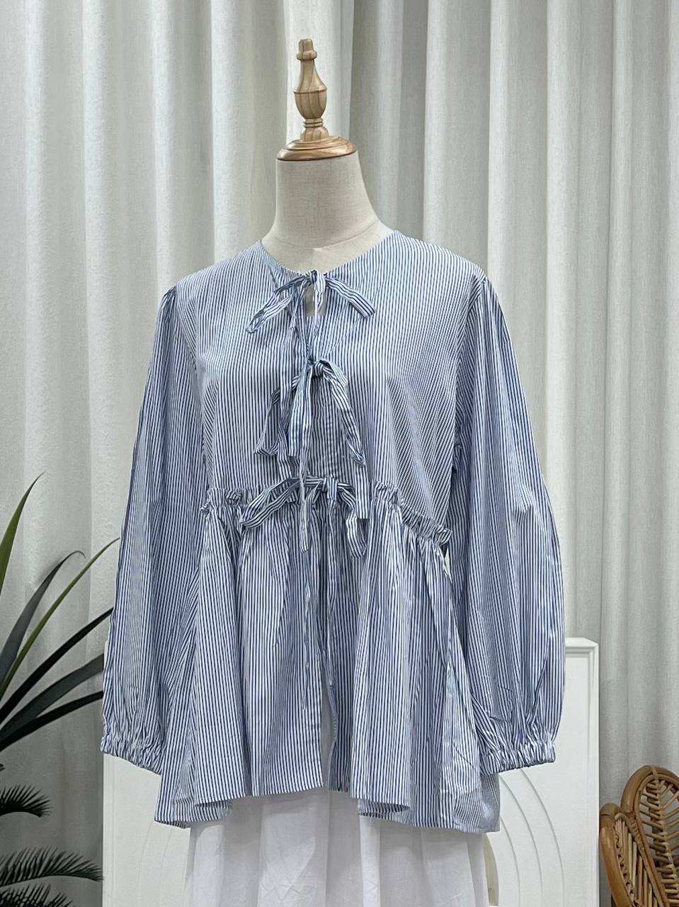 Striped Coquette Ruffles Top