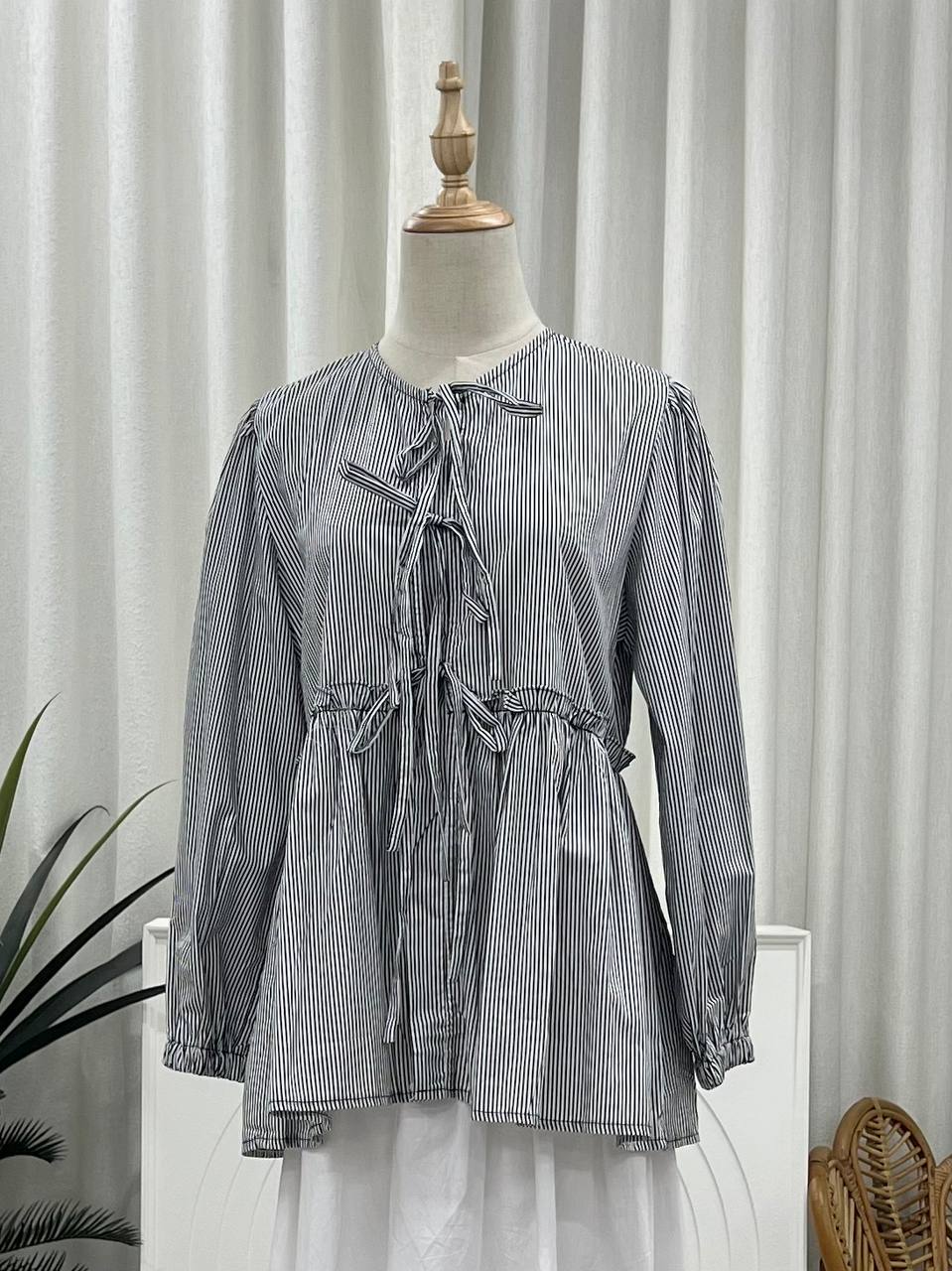 Striped Coquette Ruffles Top