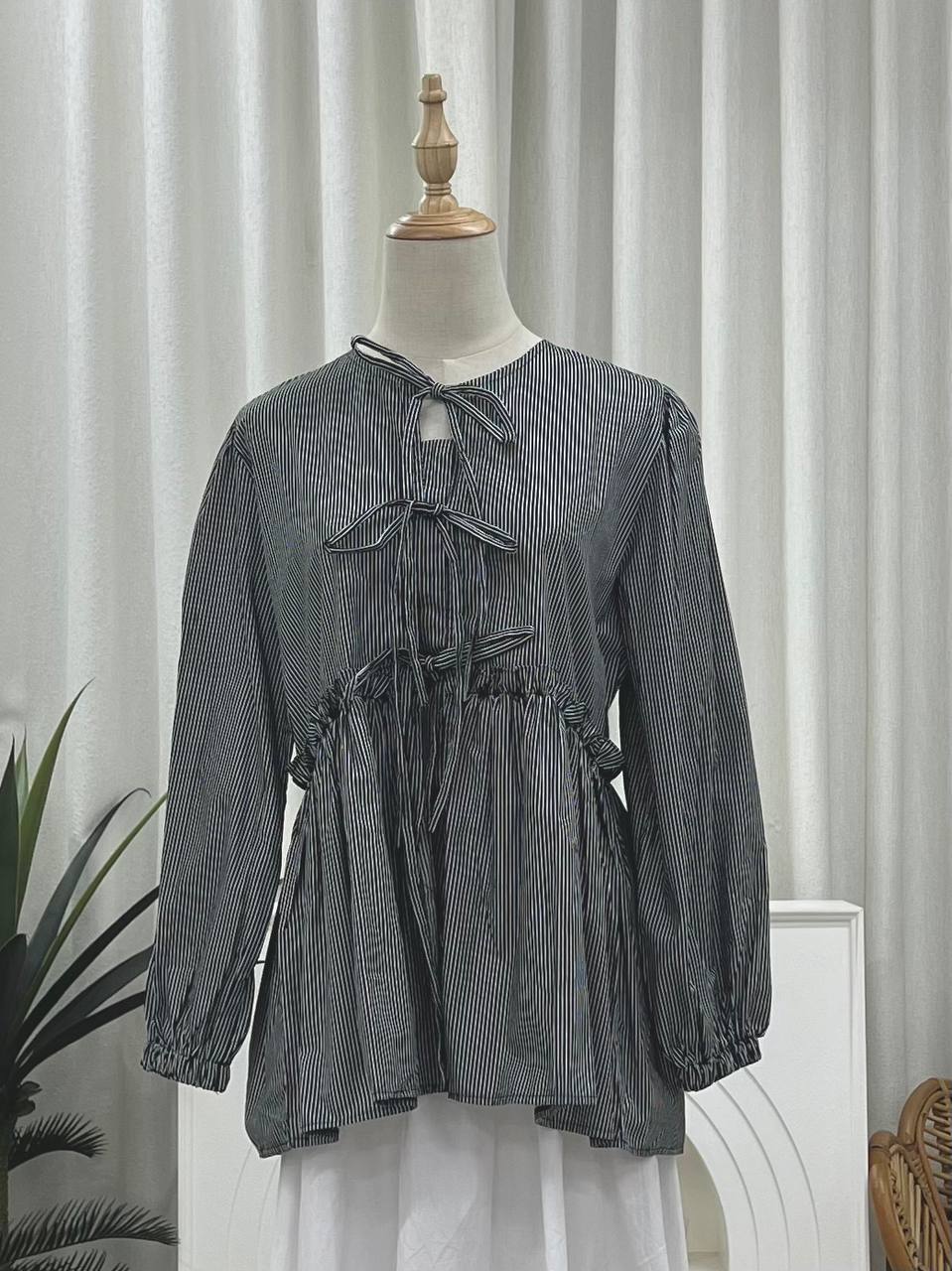 Striped Coquette Ruffles Top