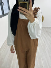 Load image into Gallery viewer, Ruffle Linen Pinafore Jumpsuit
