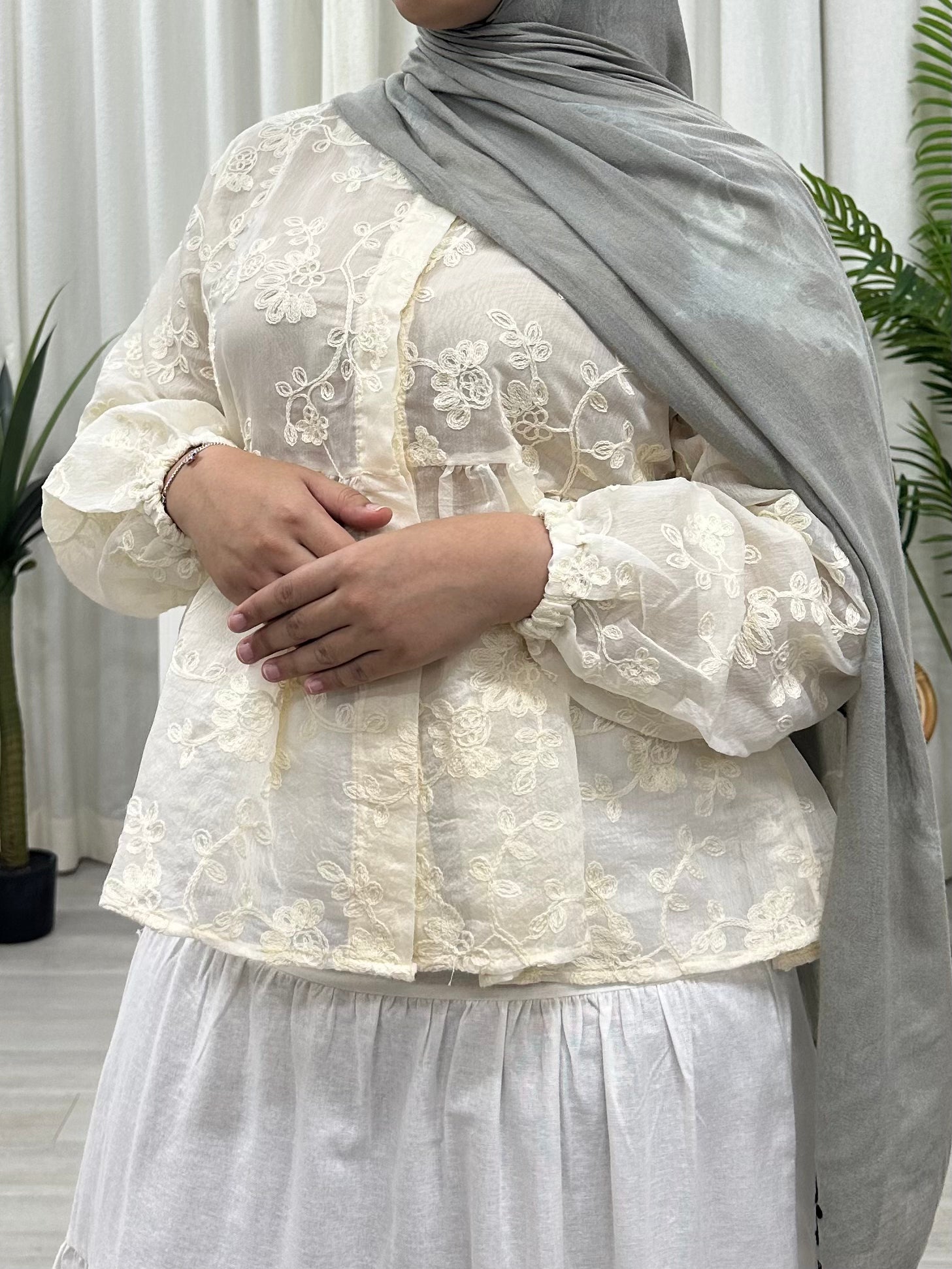 Rumi Embroidered Petals Top