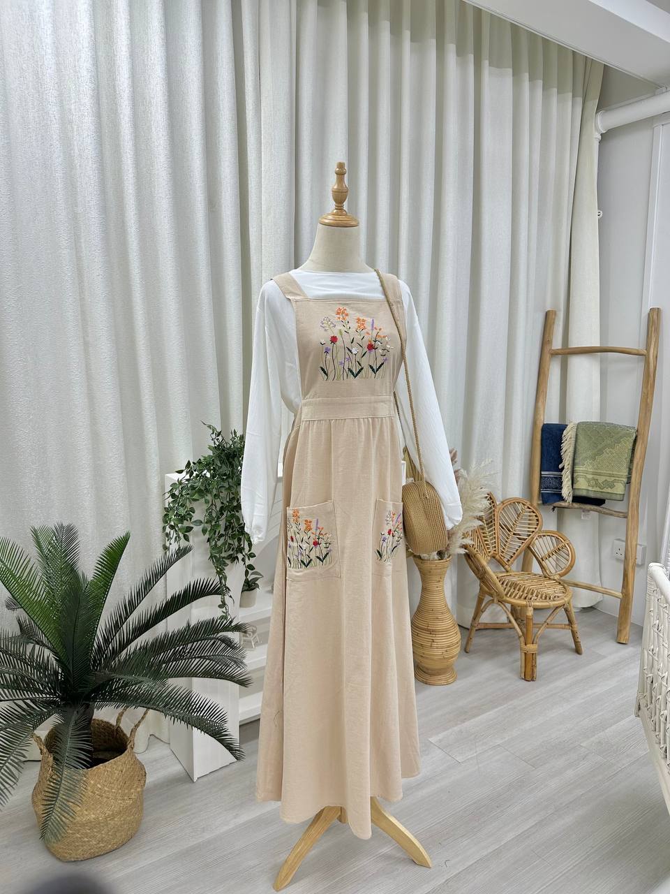 Annie Overall Dress Happy Vibes Annie Overall Dress Happy Vibes