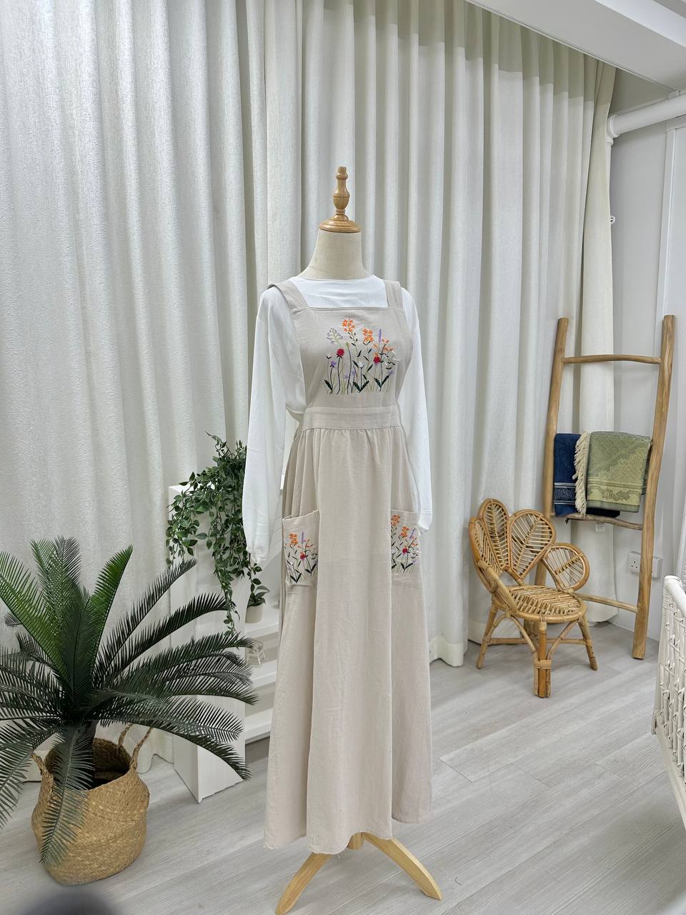 Annie Overall Dress Happy Vibes Annie Overall Dress Happy Vibes