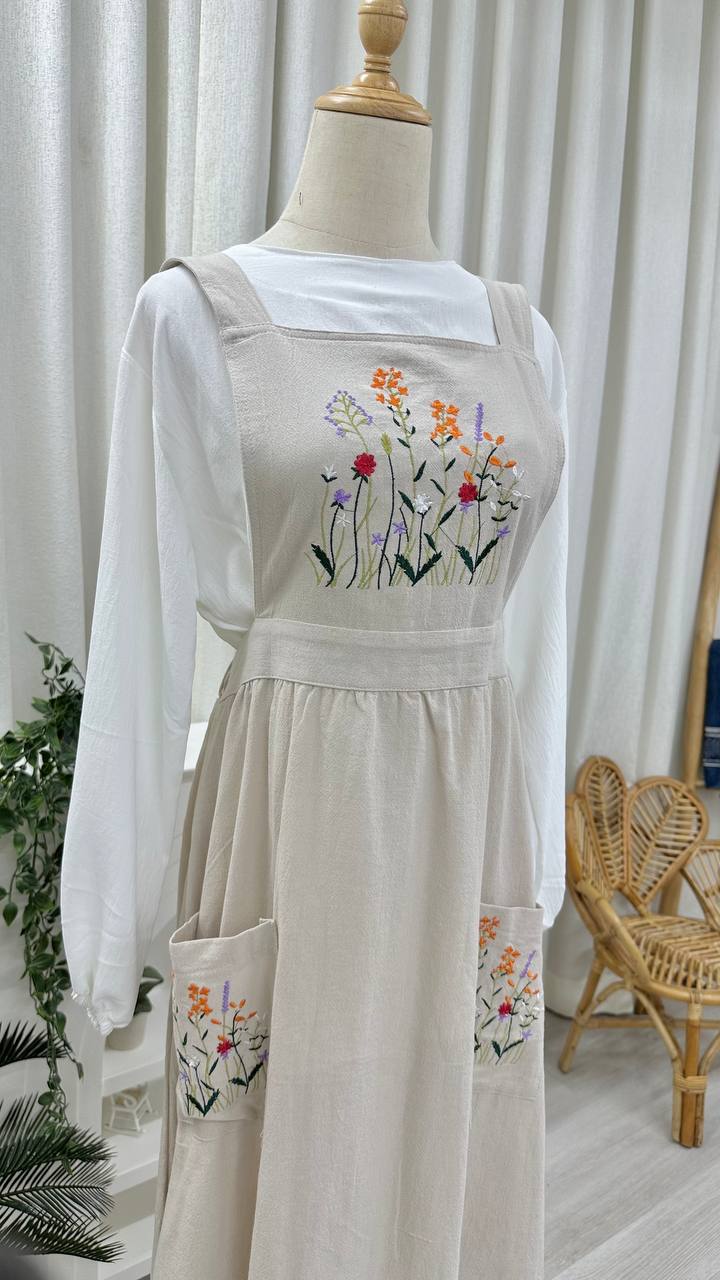Annie Overall Dress Happy Vibes Annie Overall Dress Happy Vibes