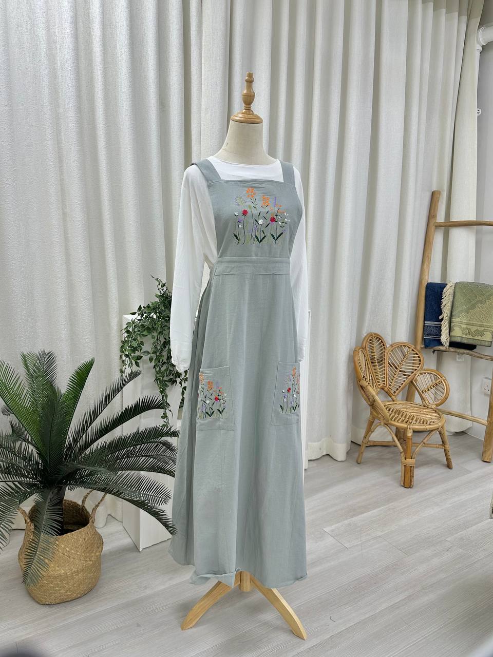 Annie Overall Dress Happy Vibes Annie Overall Dress Happy Vibes
