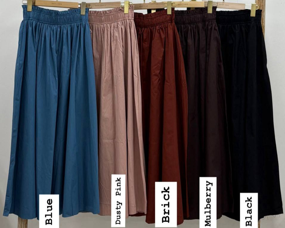 Smocked Waist Cotton Skirt