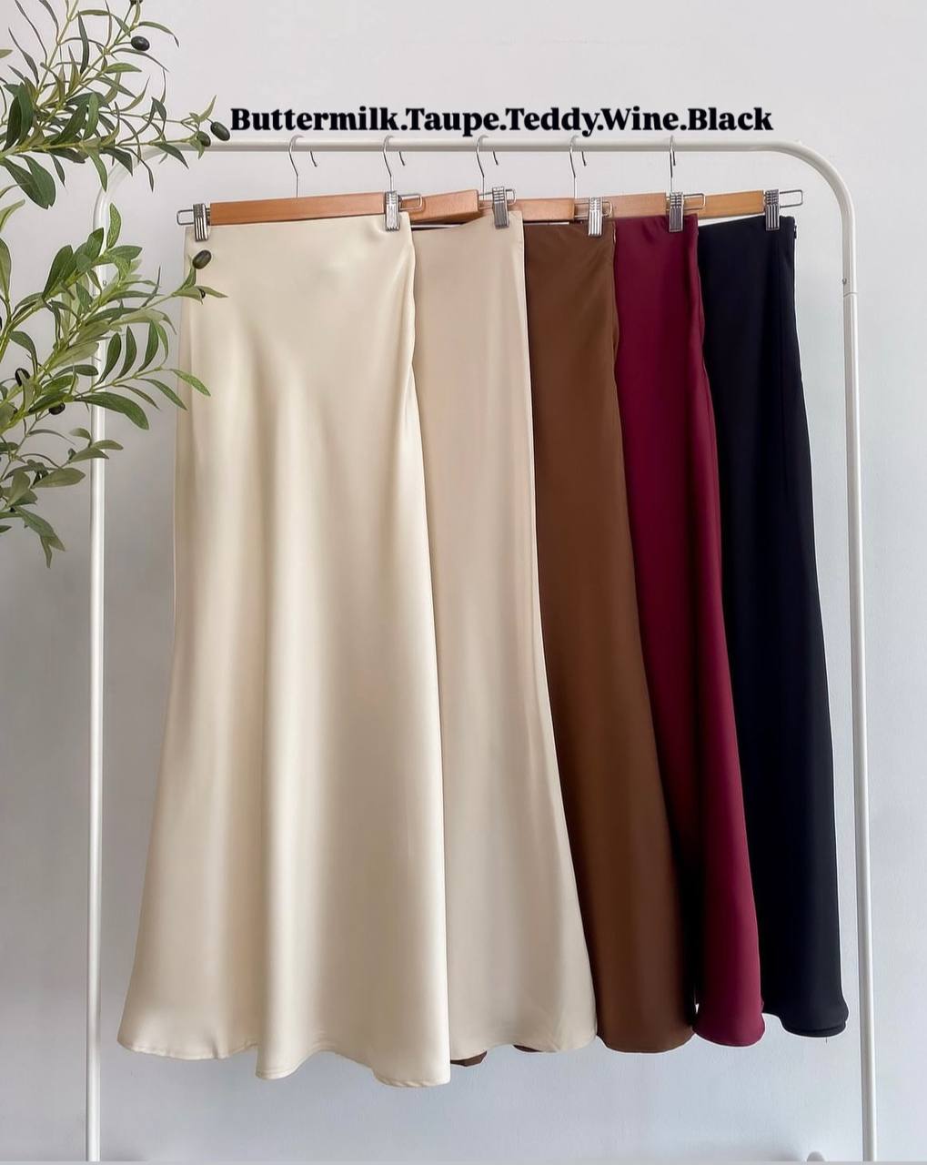 Basic A-Line Satin Skirt