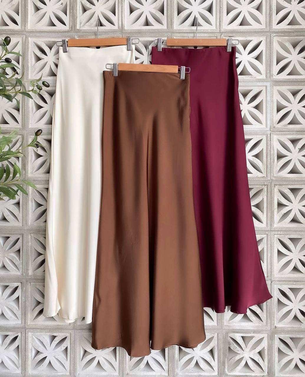 Basic A-Line Satin Skirt