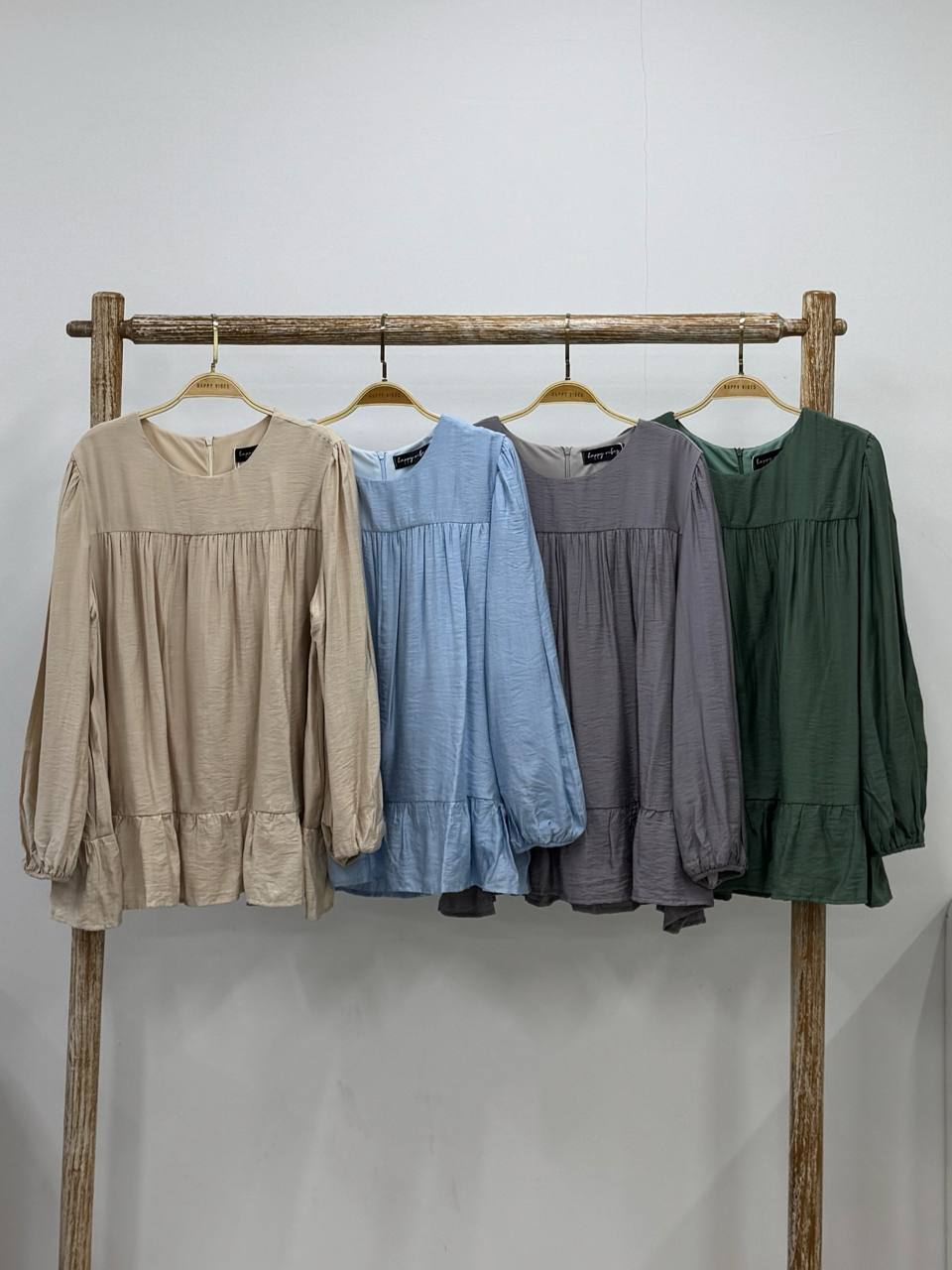 Sofia Plain Ruffles Top Pockets